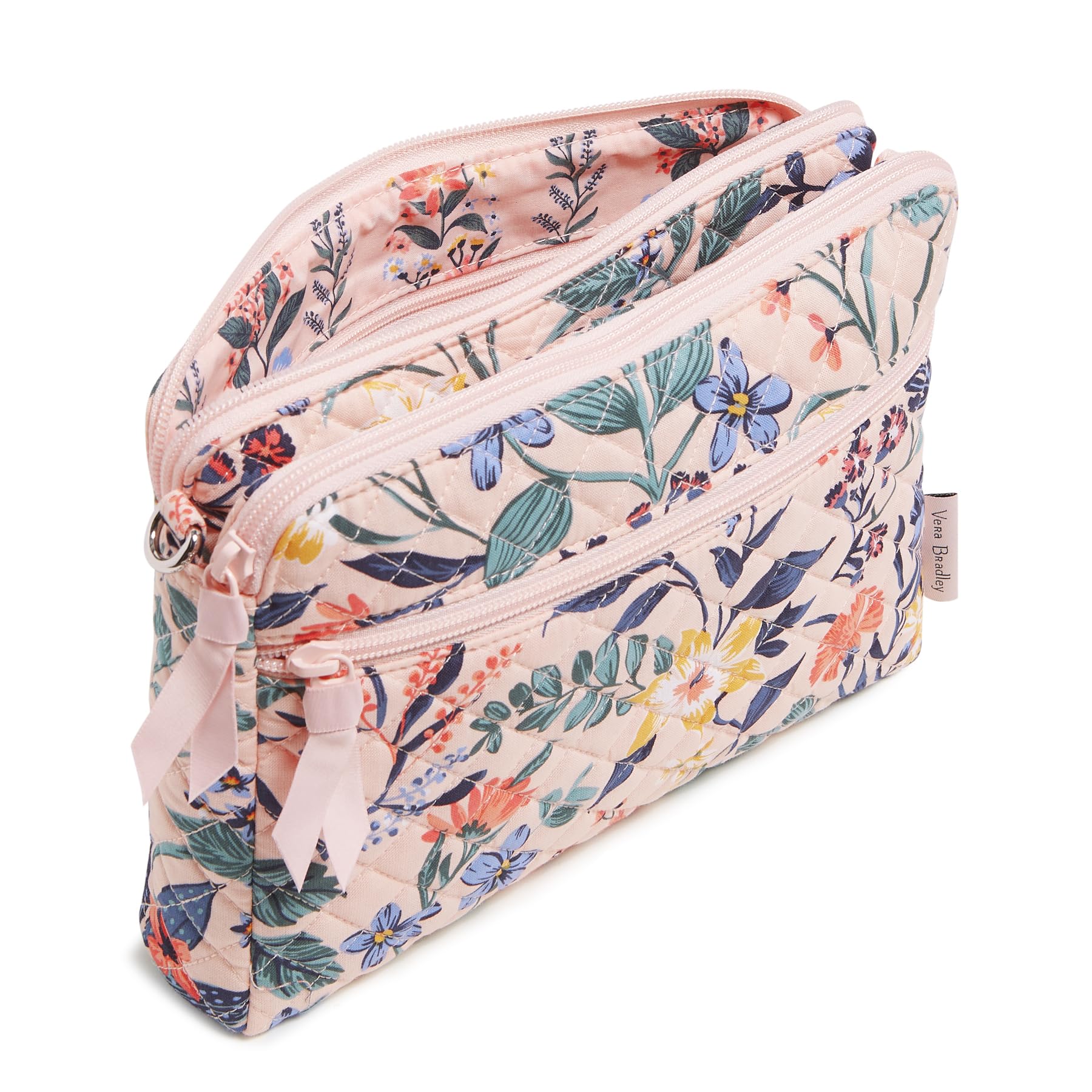 Vera Bradley Cotton Triple Compartment Crossbody Purse for Women | Lightweight Travel Bag | Everyday Essentials Organizer | Perfect for Shopping, Work & Travel