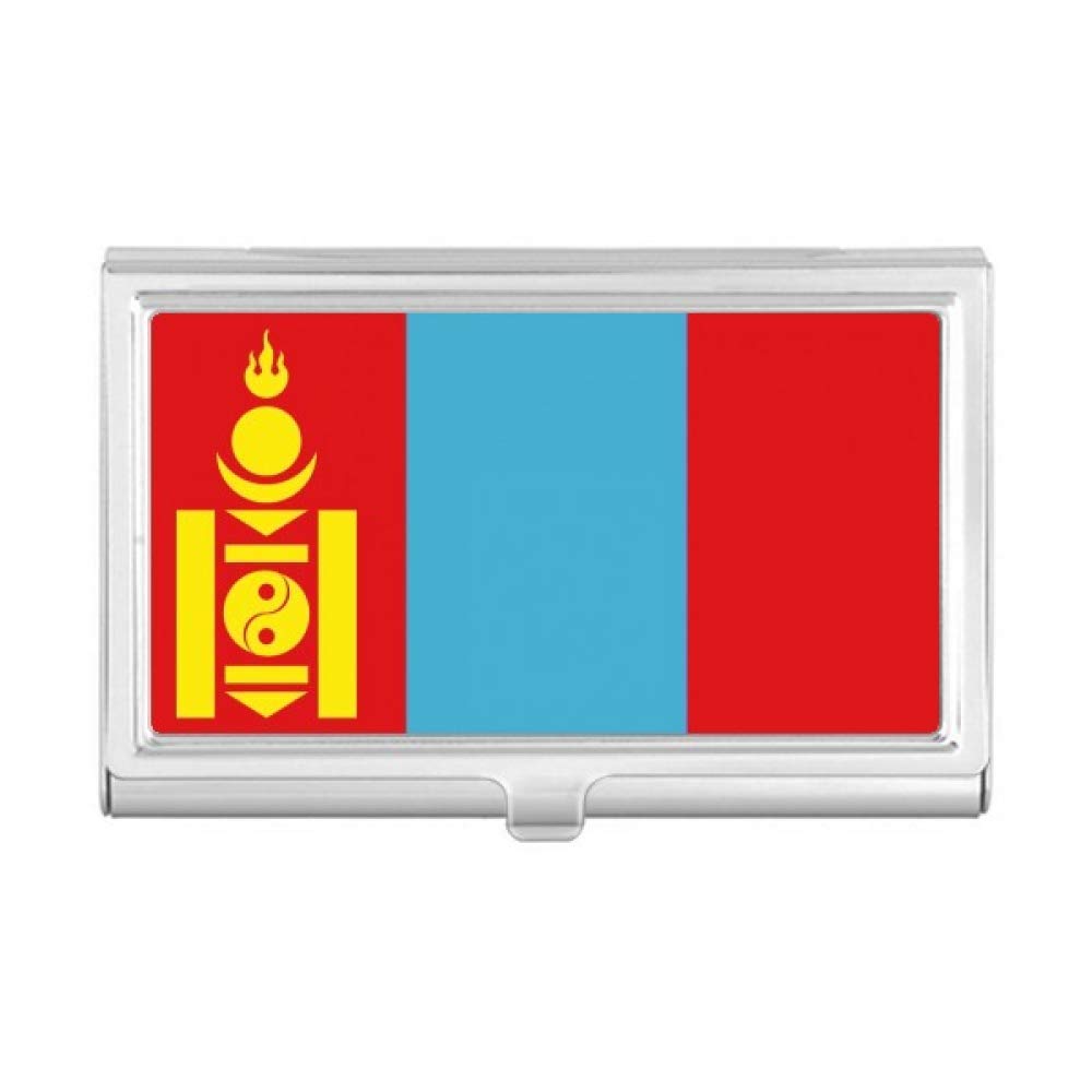 Mongolia National Flag Business Card Holder - Asian Country Themed Leather Wallet Case for Men & Women - Perfect for Office, Travel, and Business Meetings