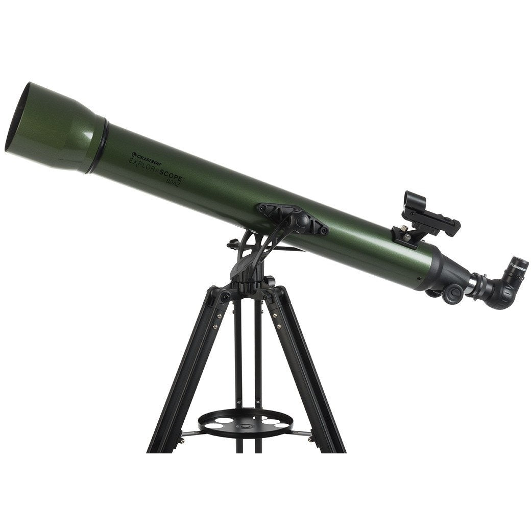 ExploraScope 80AZ Refractor Telescope for Adults & Kids - Portable Astronomy Telescope with Tripod & Accessories - Perfect for Stargazing, Moon Viewing & Backyard Astronomy