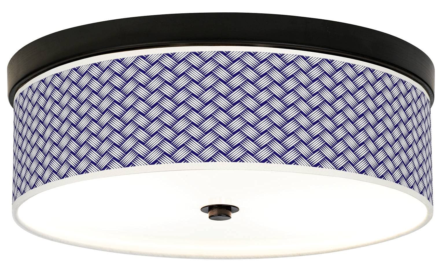 Energy Efficient Bronze Ceiling Light with Color Weave Giclee Print Shade - Modern Home & Office Lighting for Living Room, Bedroom, or Dining Area