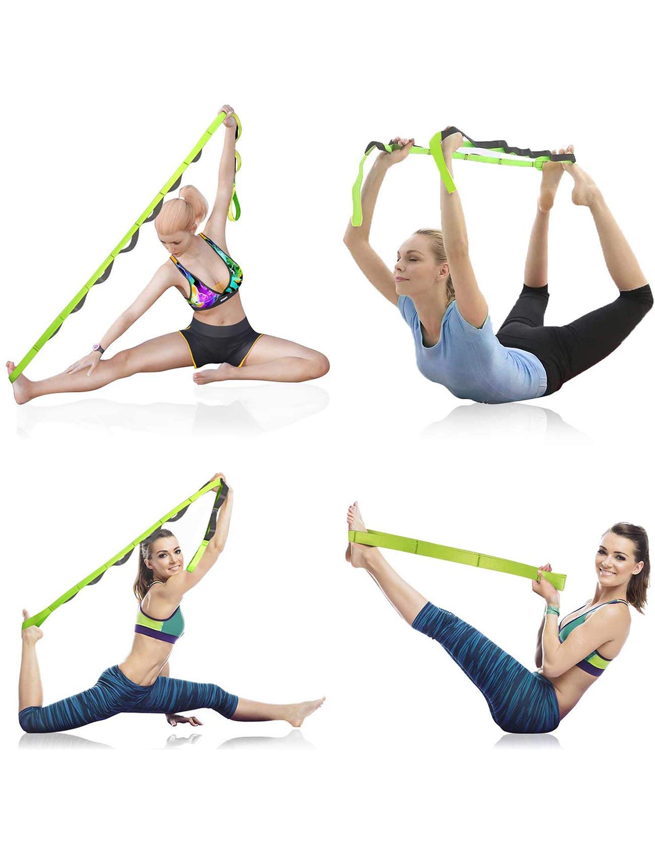 Premium 12-Loop Fitness Bands for Physical Therapy, Yoga & Stretching - Non-Elastic Exercise Resistance Bands for Home Workouts, Gym Training & Rehabilitation