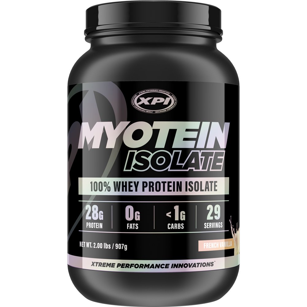 XPI Myotein Whey Protein Isolate Powder - French Vanilla Flavor 2LBS - Pure & Fast Absorbing Protein for Muscle Recovery - Perfect for Post-Workout, Weight Loss & Fitness Enthusiasts