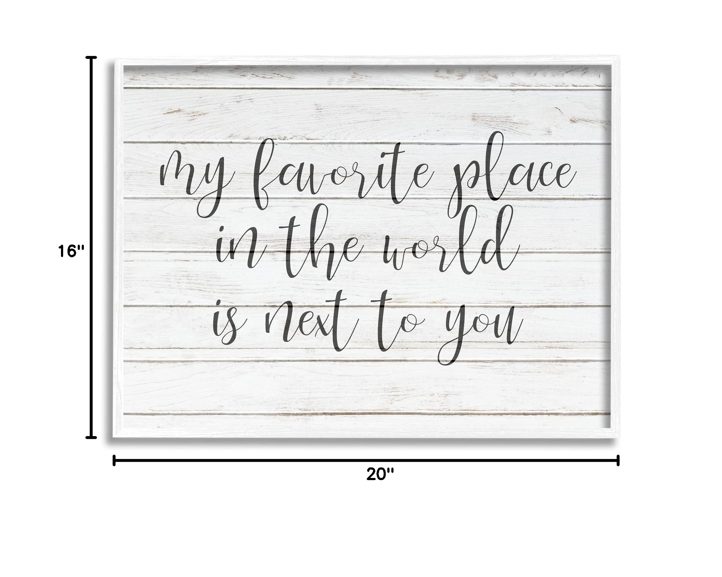 Stupell Industries 'Favorite Place is Next to You' Romantic Phrase White Framed Wall Art - 20