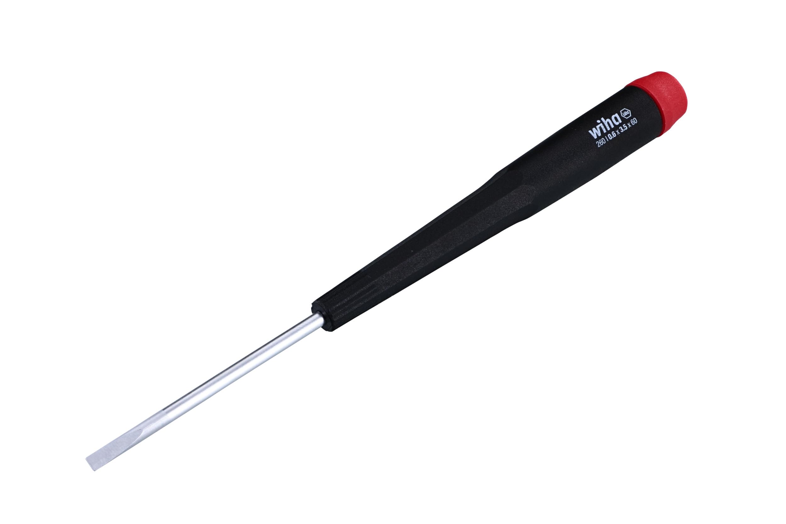 Wiha 26035 3.5x60mm Slotted Screwdriver with Ergonomic Precision Handle - Perfect for Electronics Repair, Jewelry Making & DIY Projects