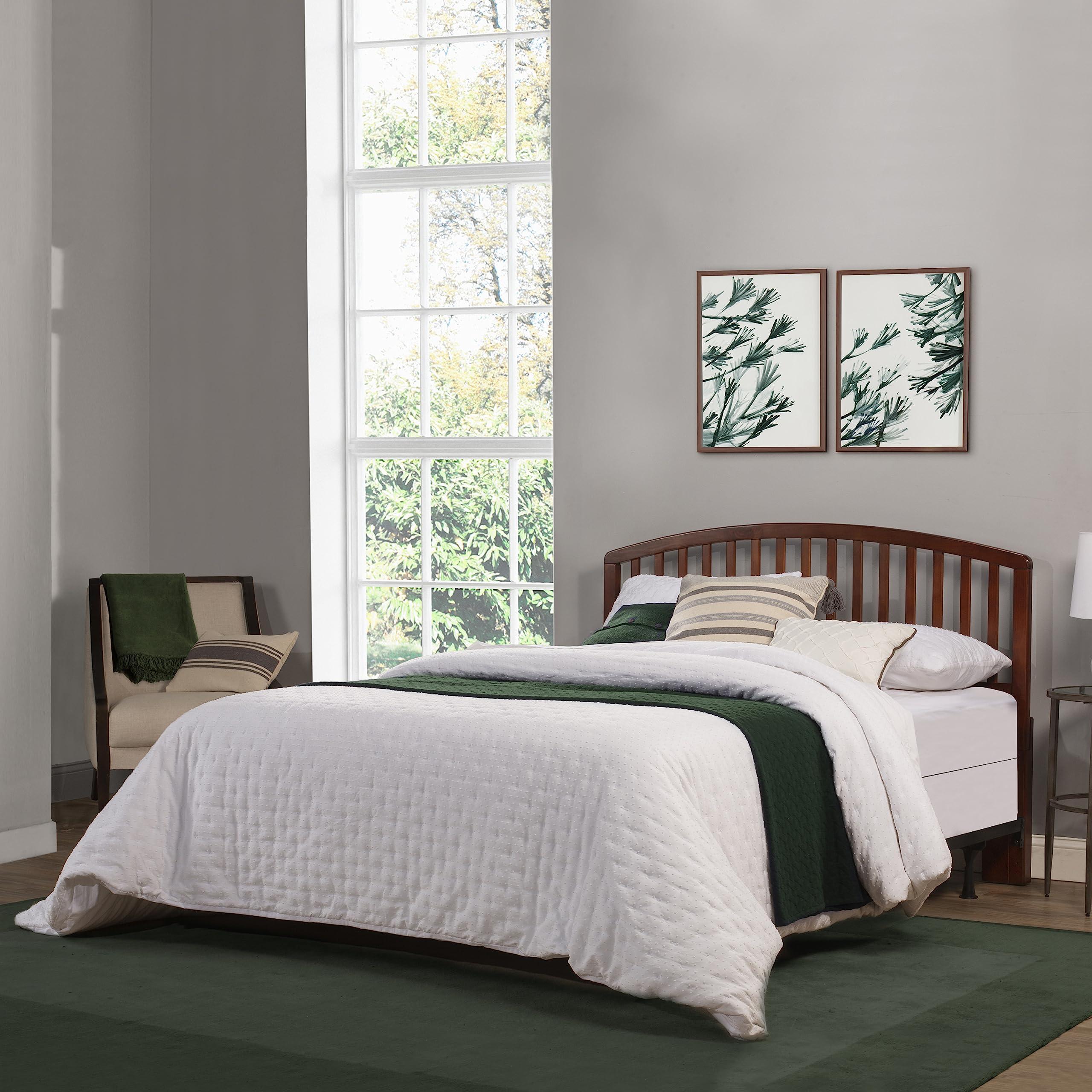 Hillsdale Furniture Carolina Full/Queen Size Headboard with Rails in Cherry Finish - Perfect for Bedroom Makeover and Home Decor