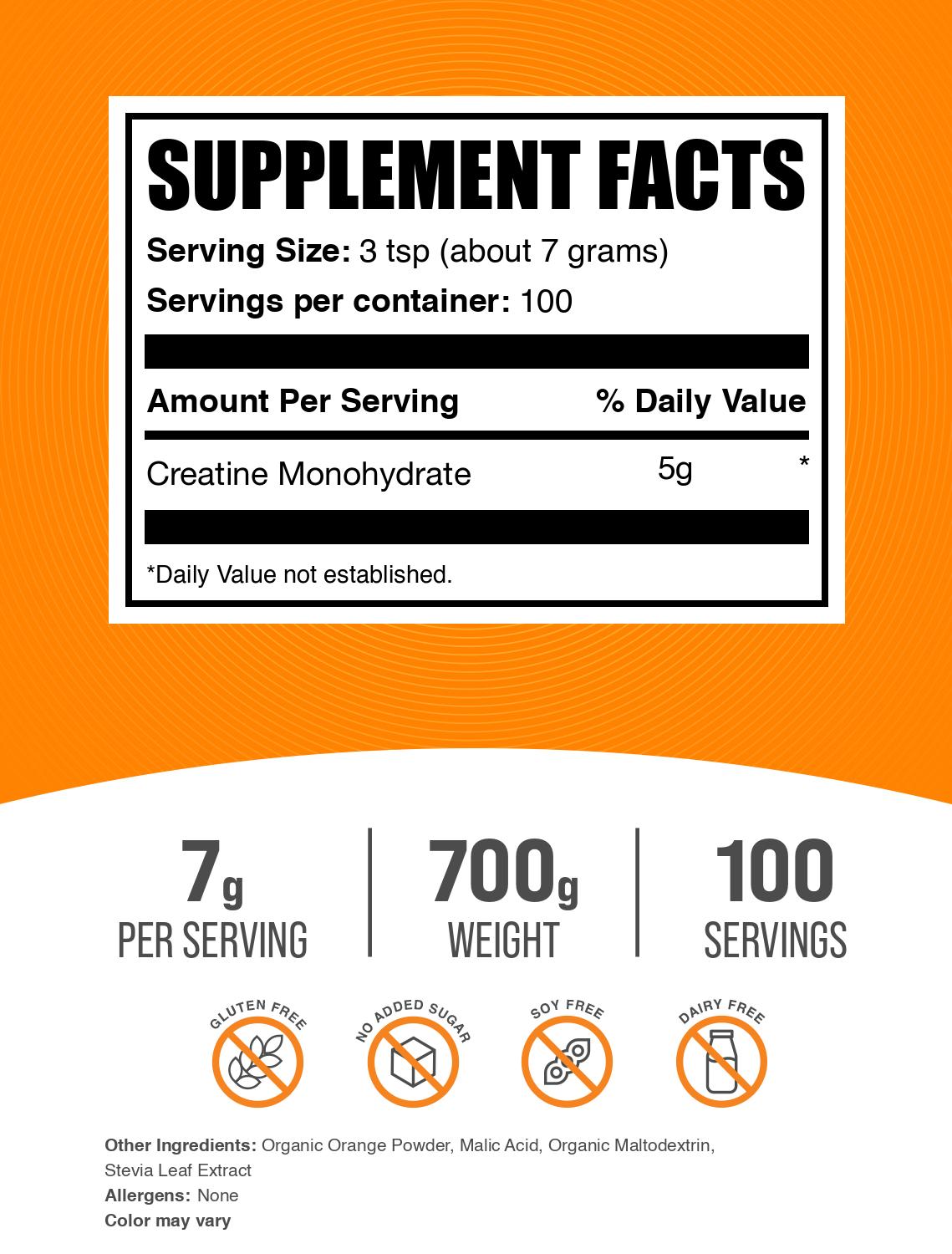 Best Creatine Monohydrate Powder for Muscle Growth - Orange Smash Flavor | Pre-Workout & Post-Workout Supplement for Athletes & Bodybuilders