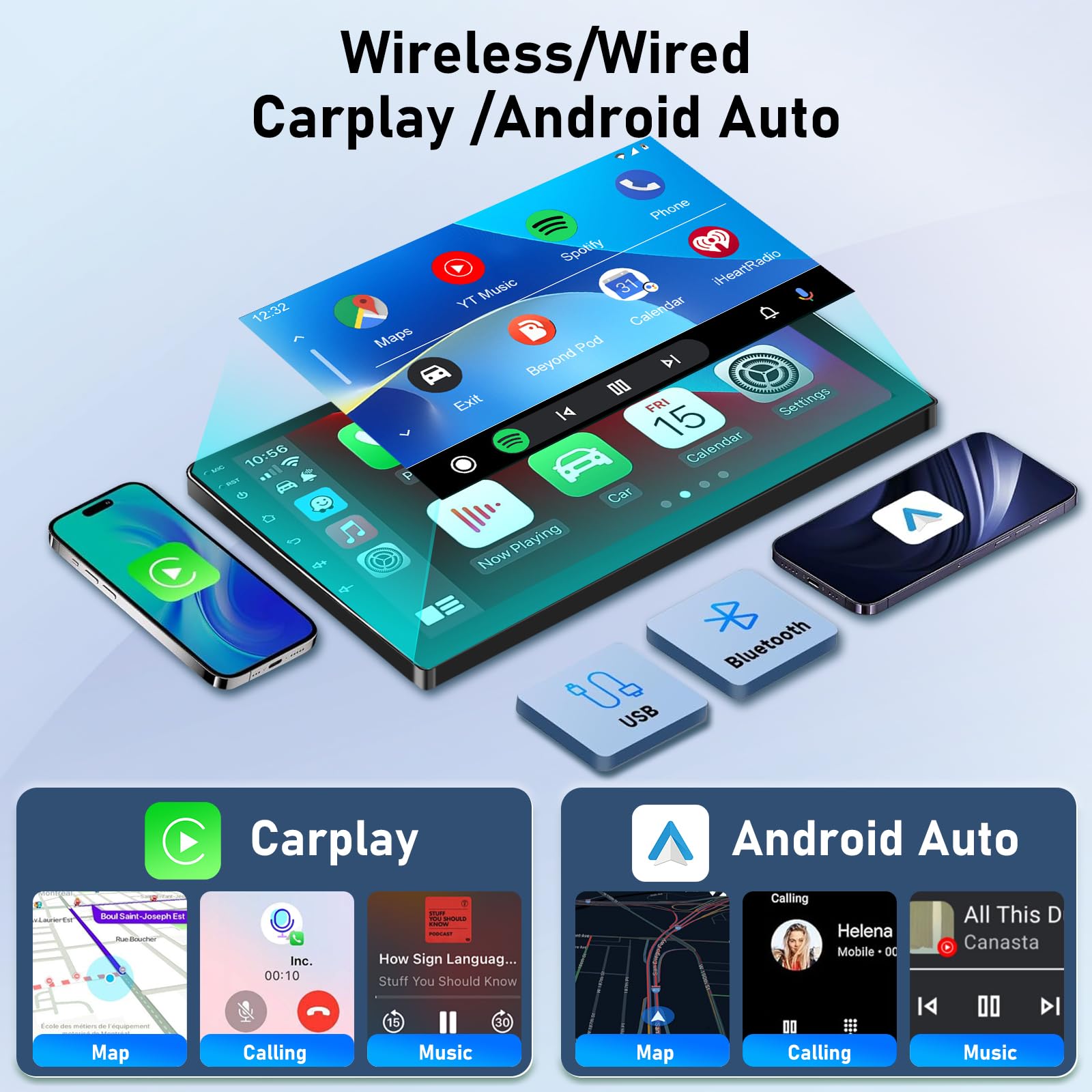 2+64GB Android 13 Car Stereo for Peugeot 308 (2007-2013) & 408 (2007-2017) - 9 Inch Touchscreen with Wireless CarPlay & Android Auto, WiFi, GPS, FM RDS, EQ, AHD Rear View Camera & Mic - Perfect for Hands-Free Calling, Navigation & Entertainment