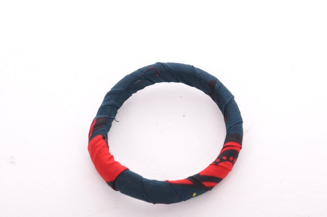Stylish African Print Bangle Bracelet - Green Red Yellow Tribal Design DPBG2689A | Perfect for Boho Fashion, Cultural Events & Unique Gift Giving