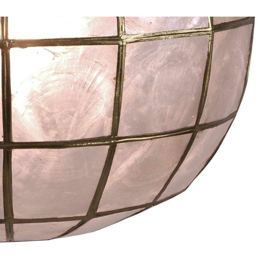 Red Lantern Princess Capiz Hanging Lamp - Elegant Handmade Shell Chandelier for Bedroom, Living Room & Dining Room Decor