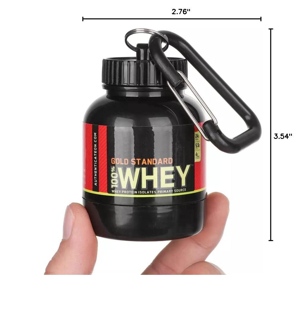 Premium Portable Protein Powder Container for Gym & Travel - BPA-Free Supplement Storage with Durable Keychain & Funnel | Ideal for Workouts, Hiking & On-the-Go Nutrition