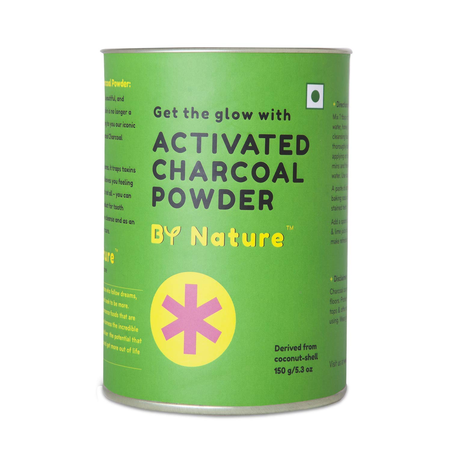 By Nature - Premium Activated Charcoal Powder 150g (5.3oz) | Food Grade Coconut Shell Charcoal | Teeth Whitening, Skin Detox & Oral Care | Natural Stain Remover for Teeth, Face Mask & Body Cleansing | Perfect for Dental Care, Skincare & Detox Routines