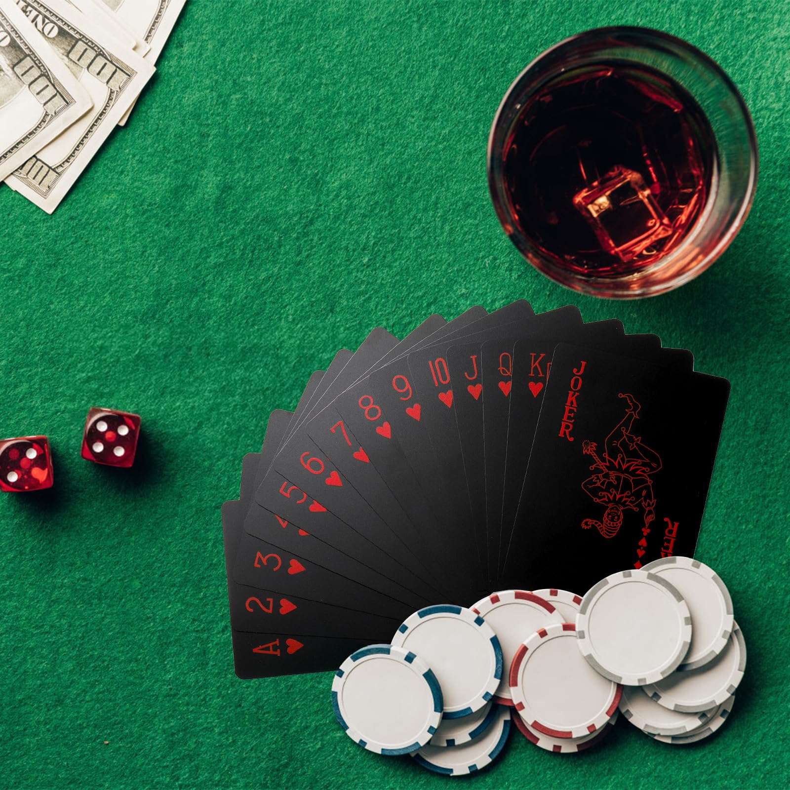 6 Decks of Waterproof Plastic PVC Poker Playing Cards - Standard Index, Gift Box Included - Perfect for Magic Tricks, Blackjack, Euchre & Card Games at Parties, Game Nights & Casino Events