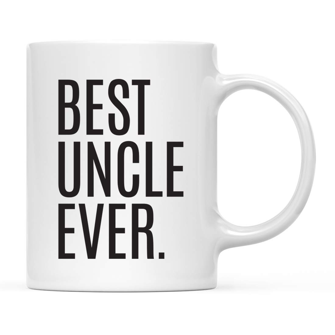 Best Uncle Ever 11oz Coffee Mug - Andaz Press Ceramic Cup for Birthday Gifts, 1-Pack - Perfect for Coffee, Tea & Hot Drinks at Home or Office