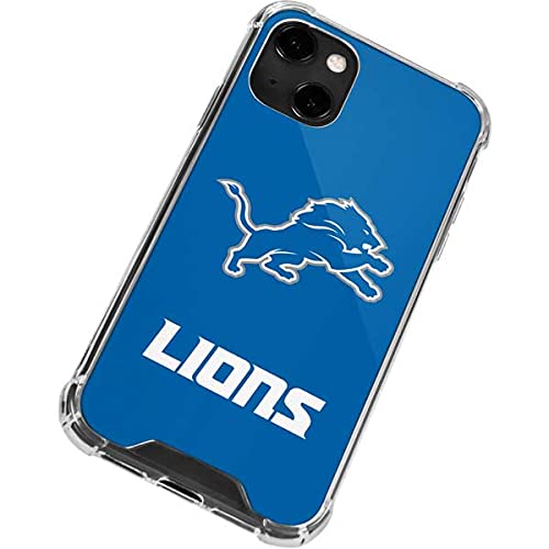 Official NFL Detroit Lions Distressed Design Clear Phone Case for iPhone 13 - Slim Protective Cover with Scratch Resistance - Perfect for Football Fans, Game Days & Everyday Use