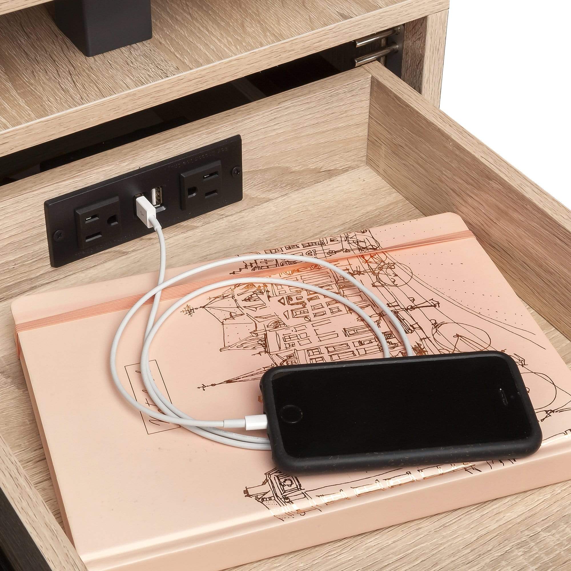 Safco Power Module with 2 Power Outlets & 2 USB Ports - Compact Desktop Charging Station for Home, Office & Travel | Fast Charging Solution for Phones, Tablets & Laptops
