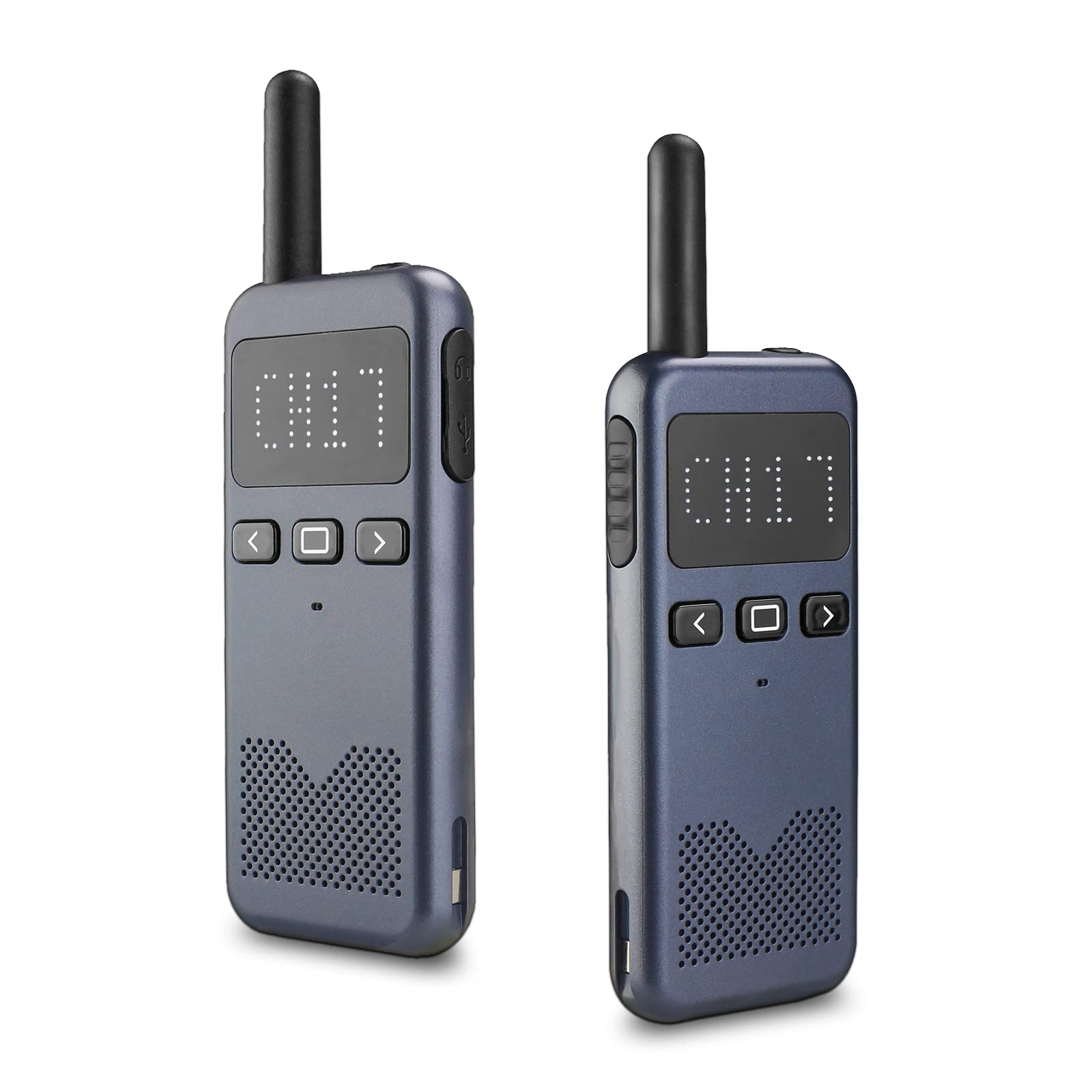 Retevis RB19P Long Range GMRS Walkie Talkies - Ultra Thin NOAA Weather Radio with USB-C Charging & 2000mAh Rechargeable Battery - Emergency Communication for Restaurants, Outdoor Adventures, Hunting & Road Trips (2 Pack, Navy Blue) - Perfect for Camping, Hiking, Construction Sites & Emergency Preparedness