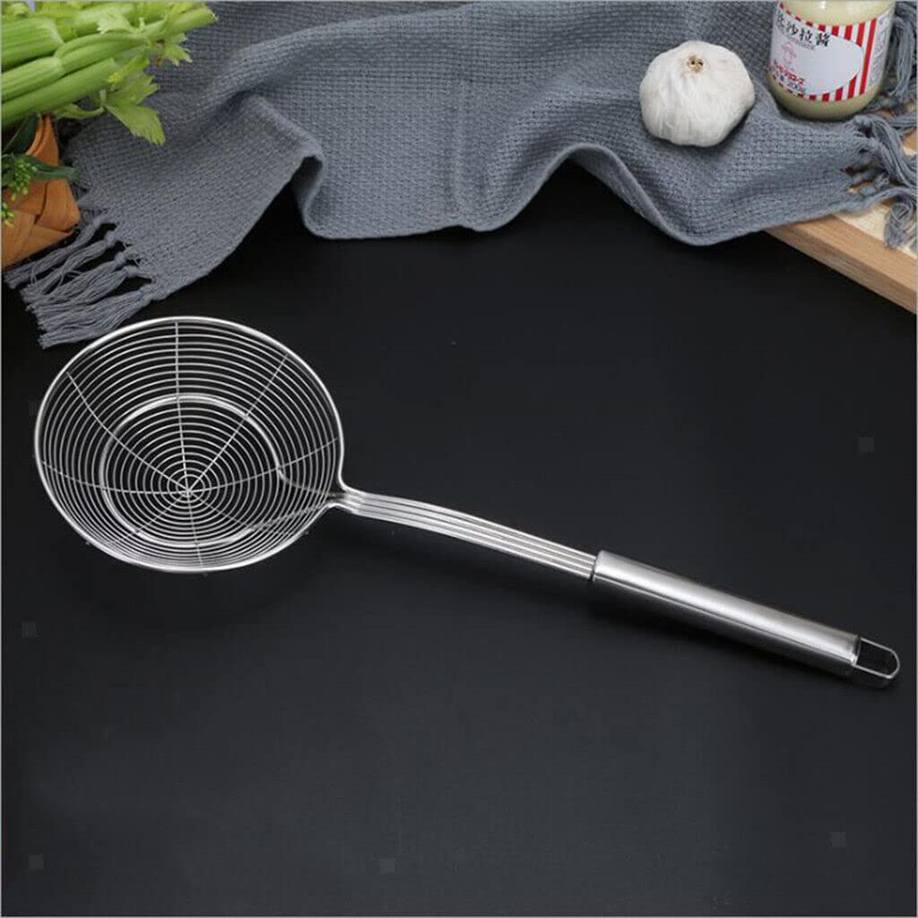 Premium Stainless Steel Spider Strainer Skimmer Ladle - 5.4 Inch Kitchen Tool for Deep Frying, Pasta, Noodles & Hot Pot | Durable & Easy to Clean