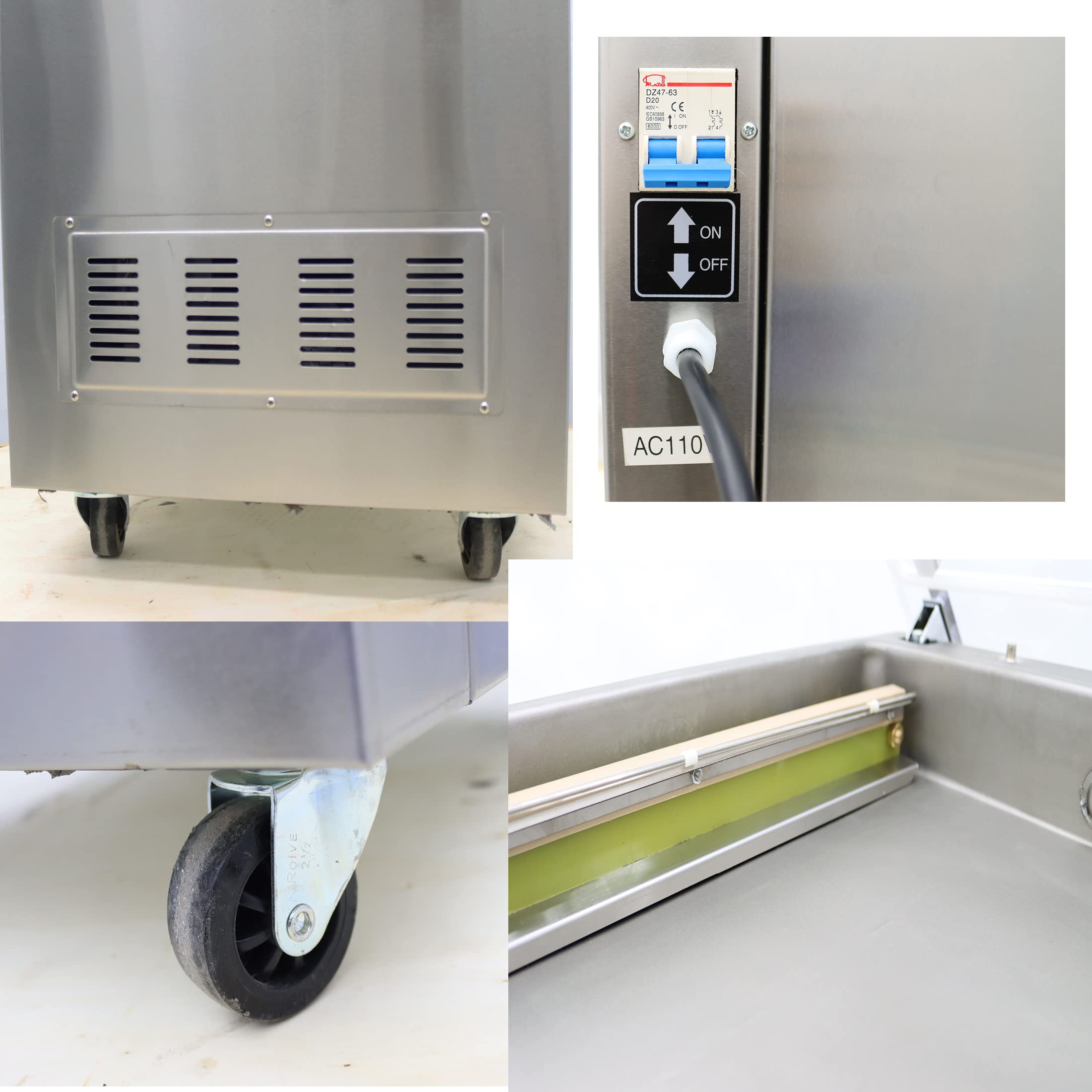 INTSUPERMAI DZ400 Single Chamber Vacuum Sealer Machine - Stainless Steel Commercial Food Packaging Sealer with Digital Display (110V) for Meat, Cheese & Meal Prep Storage