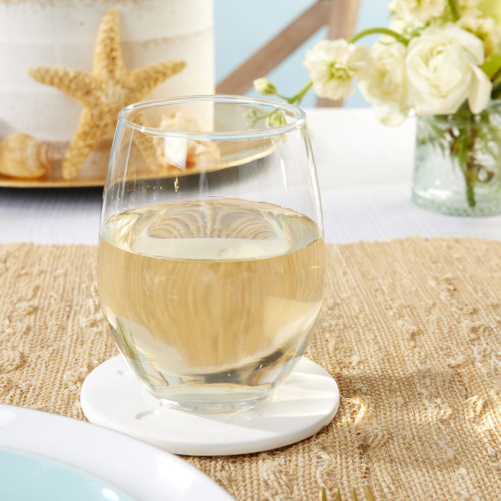 By the Shore Sand Dollar Coaster Set - Natural Seashell Drink Coasters for Beach House Decor, Coastal Themed Home Accessories - Perfect for Summer Parties, Coastal Weddings & Nautical Decor