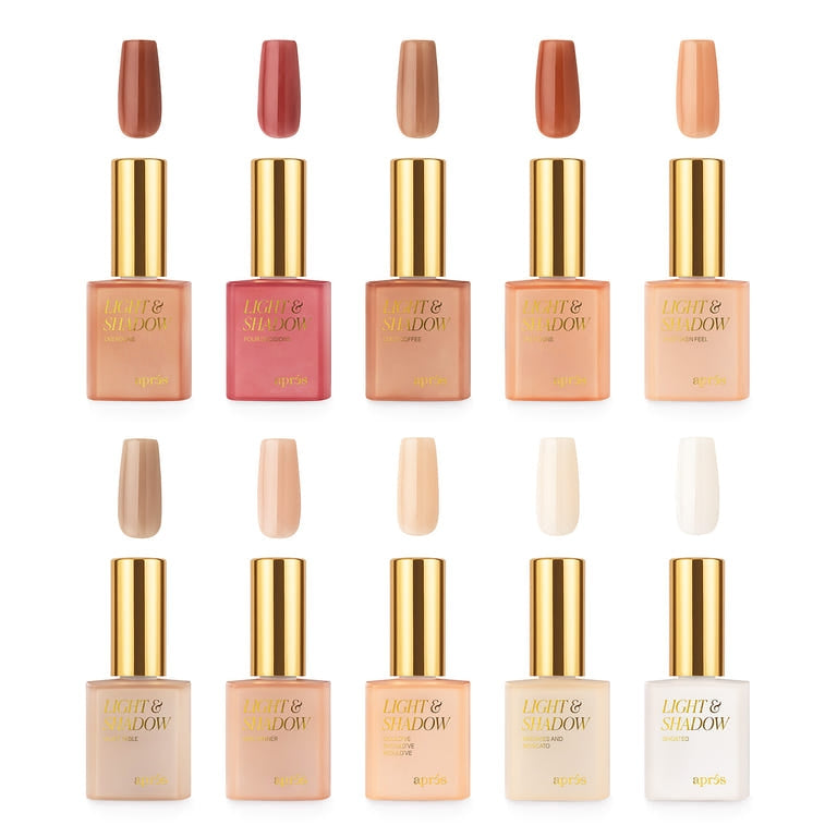 Apres Light & Shadow 10-Piece Nail Polish Collection - Fall Autumn Nail Art Kit with Shimmer & Matte Shades for Professional & DIY Manicures - Perfect for Halloween, Thanksgiving & Holiday Parties