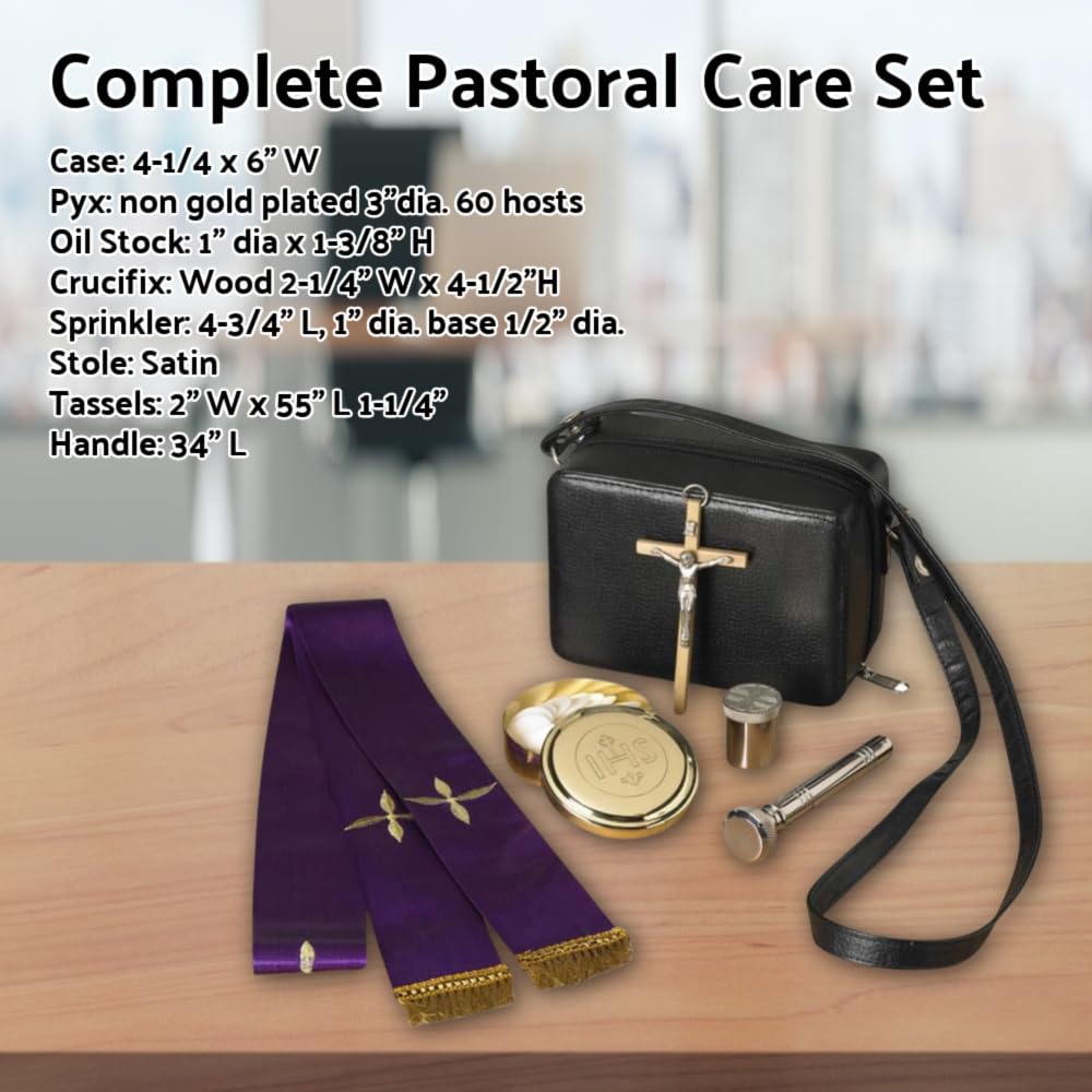 Portable Pastoral Sick Call Set with Vinyl Case - Perfect for Hospital Visits, Home Care & Religious Ceremonies