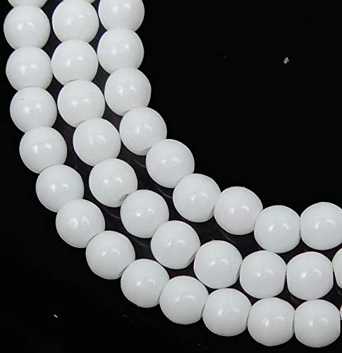 100 Czech Glass Round Beads 4mm - Opaque White Beads for DIY Jewelry Making, Crafting, Bracelets & Necklaces - Perfect for Handmade Gifts & Boho Style Accessories