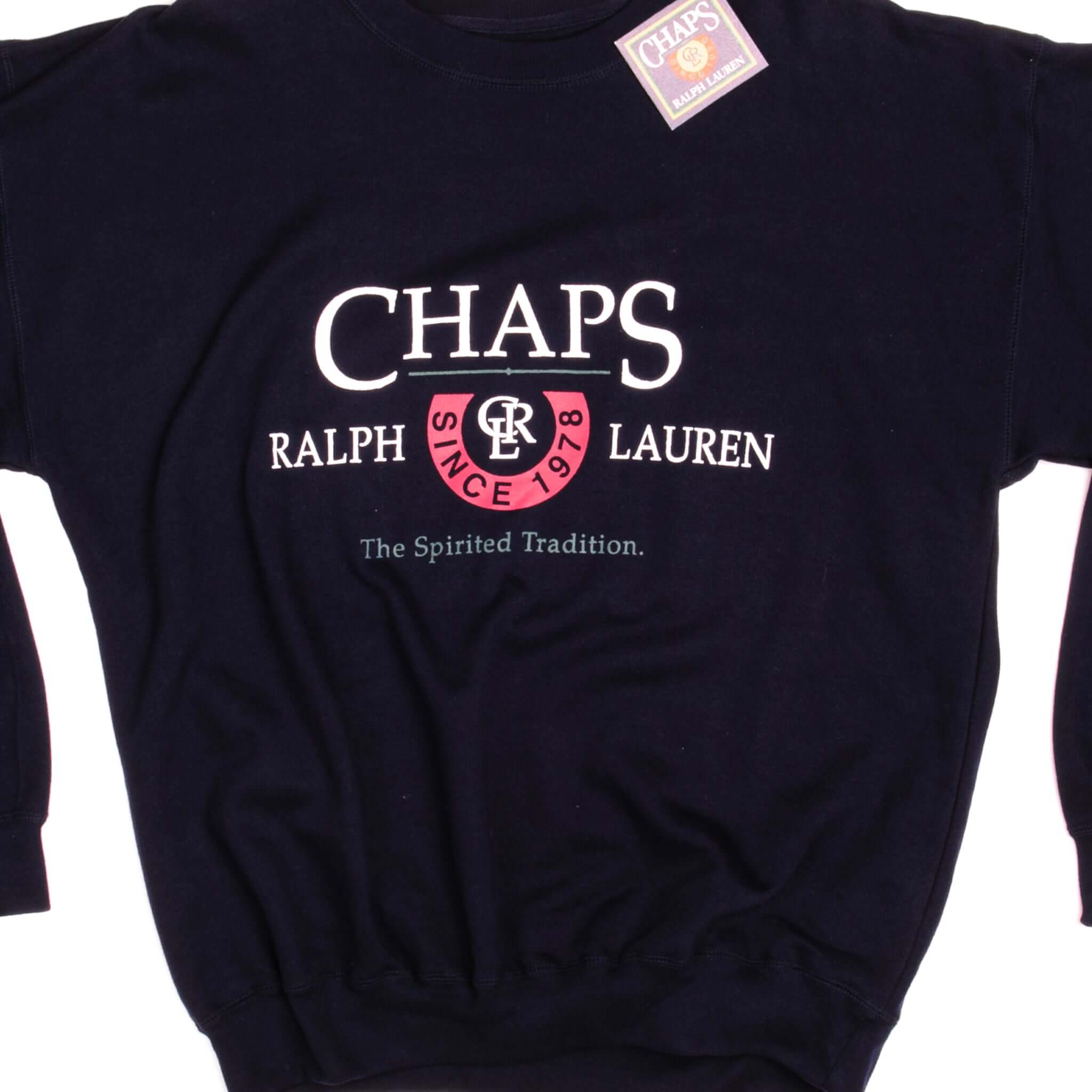Vintage Chaps by Ralph Lauren Sweatshirt - Size Large - Made in USA - Deadstock 1990s - Retro Fashion for Casual Wear & Street Style