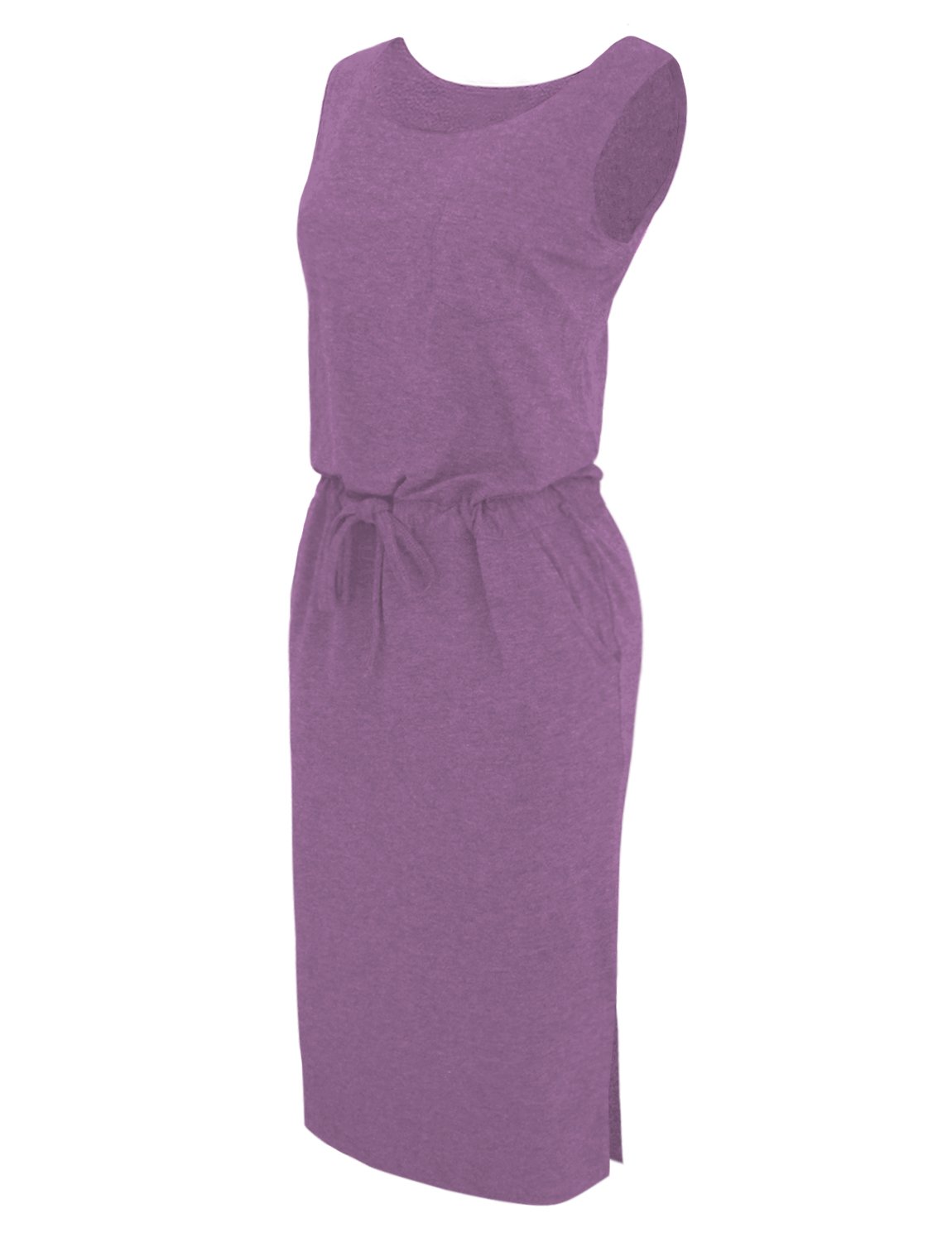 HRYfashion Women's Elegant Midi Dress with Side Slits & Adjustable Waist - Perfect for Office, Party & Special Occasions