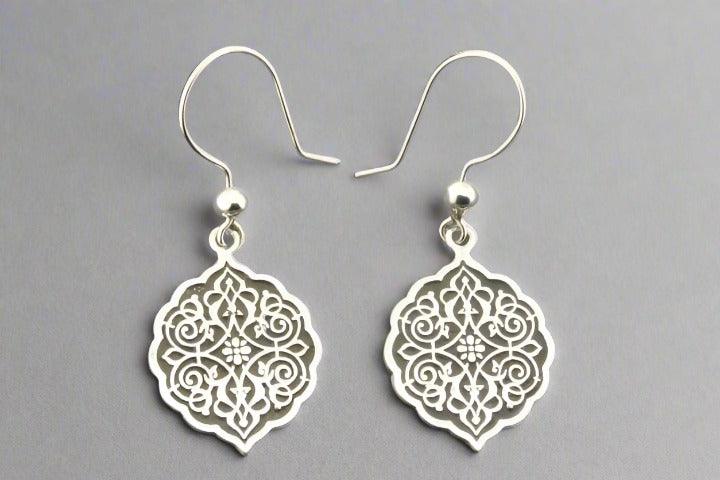 Exquisite Mandala Drop Earrings - Sterling Silver Jewelry for Women - Boho Chic & Ethnic Style - Perfect for Parties, Weddings & Everyday Wear