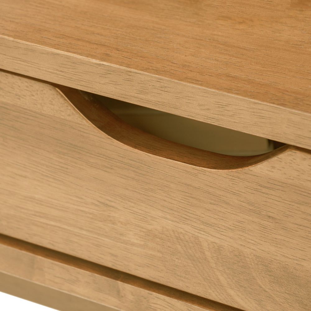 LAMAR 122cm Console Table with 2 Drawers - Natural Wood Entryway Table for Hallway, Living Room & Bedroom Decor