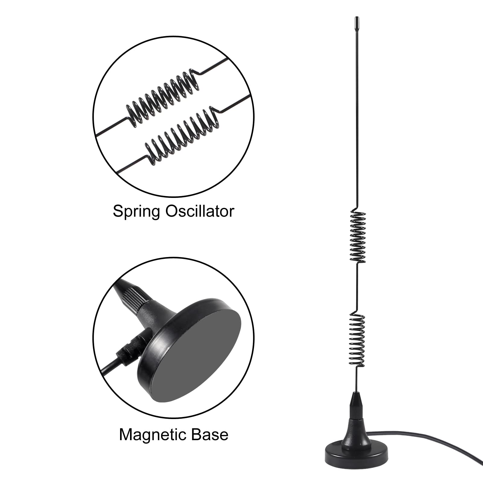 4-Pack Police Scanner Antenna 20-1300MHz HF VHF UHF BNC Male Antenna for Radio Shack, Ham Radio & Emergency Scanners - Perfect for Police Monitoring, Amateur Radio & Emergency Preparedness