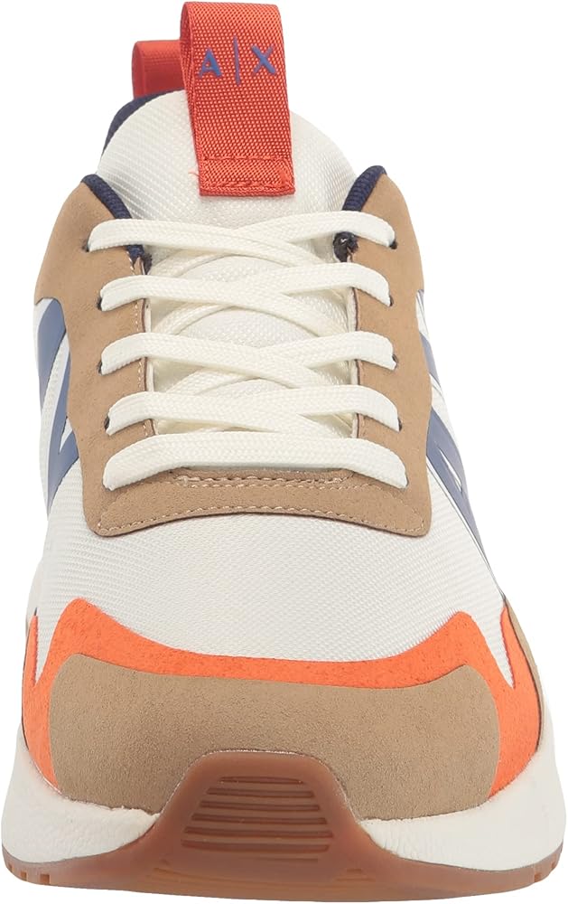 Armani Exchange Men's Wood Cream Casual Sneakers - Comfortable & Stylish for Everyday Wear, Walking, and Travel