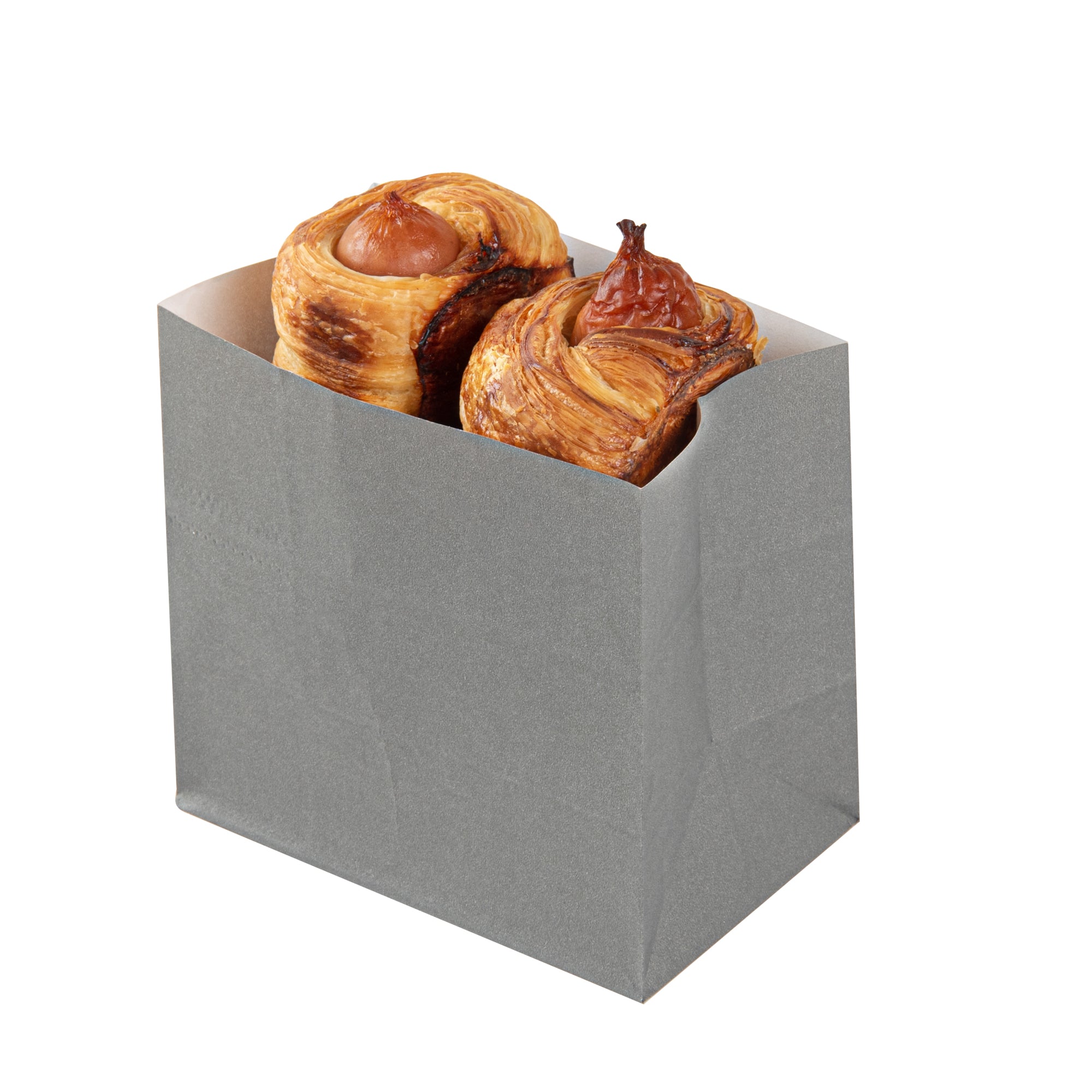 Eco-Friendly Gray Paper Snack Bags 3.75