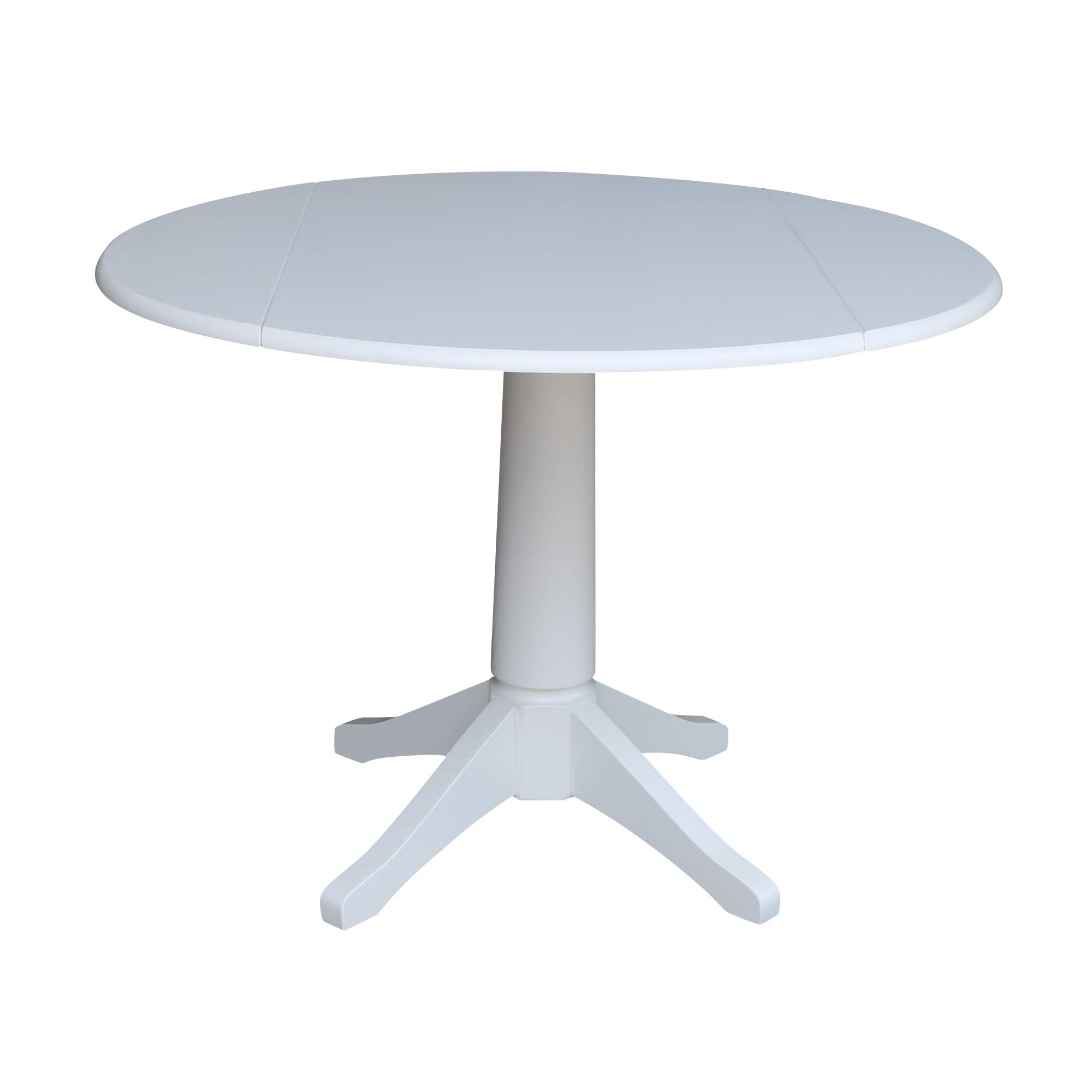 International Concepts 42-inch Round Pedestal Dining Table with 2 Chairs, White - Perfect for Small Spaces, Breakfast Nooks & Cozy Apartment Dining