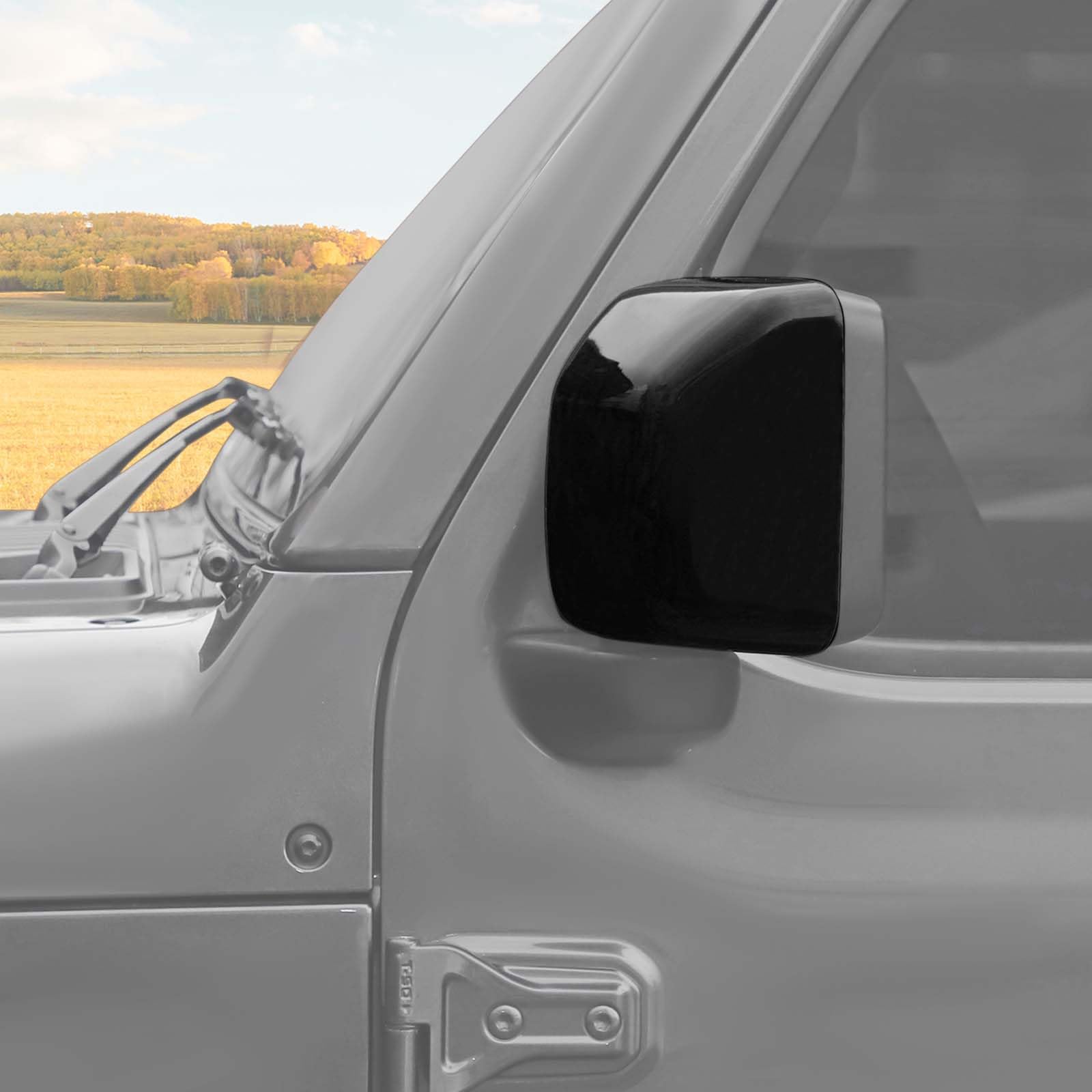Jeep Wrangler JL JLU & Gladiator JT Side Mirror Cover Trim (2018-2024) - Black Exterior Accessories 2pcs - Durable Protection & Style Upgrade for Off-Road Adventures