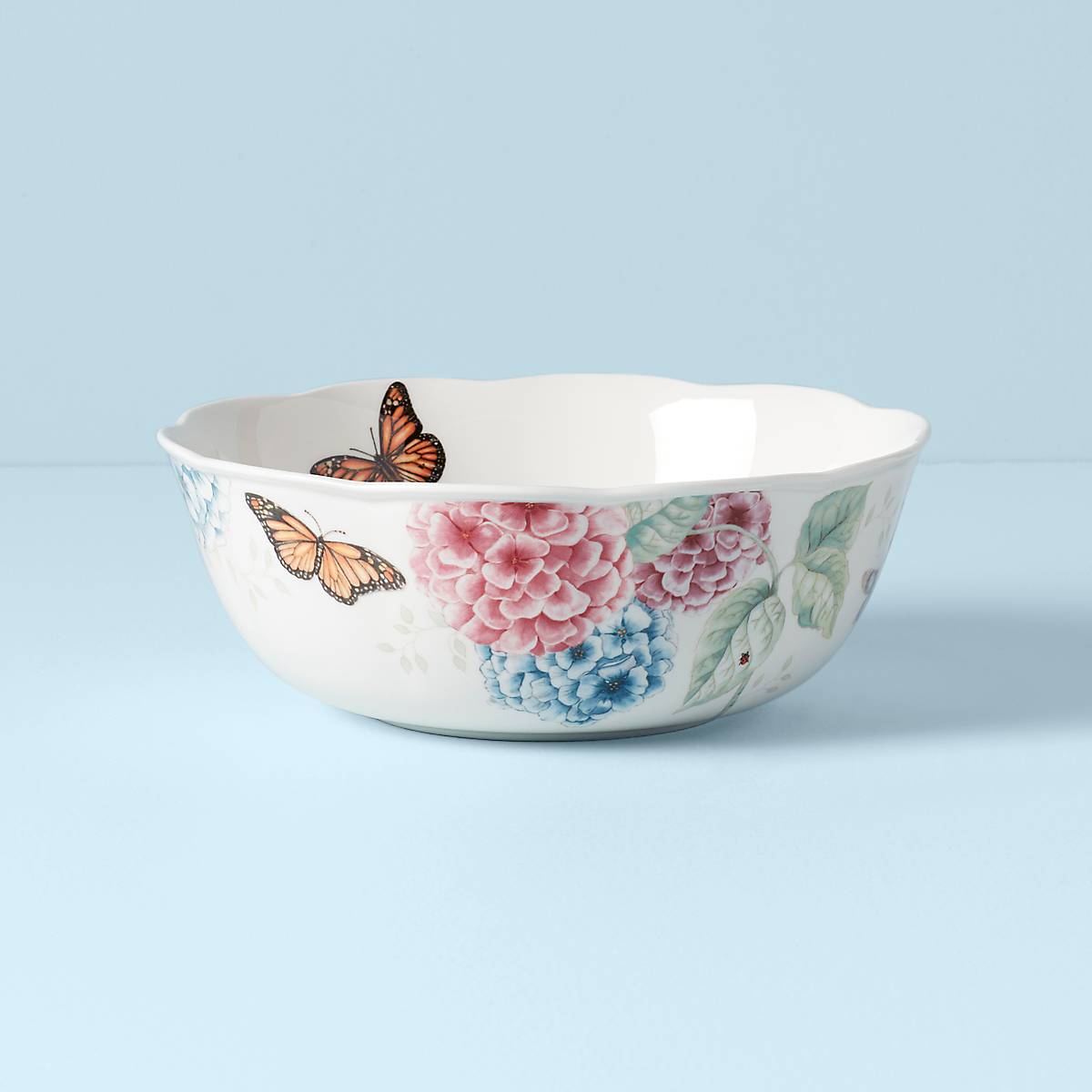 Butterfly Meadow Hydrangea Large Serving Bowl - 15