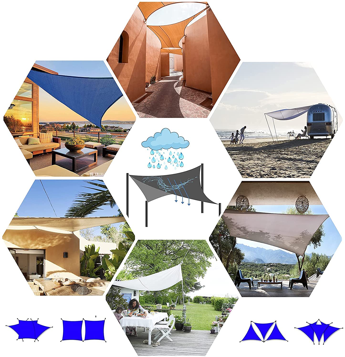 12' x 15' Rectangular Sun Shade Sail - Waterproof UV Protection Outdoor Canopy for Garden, Patio, Terrace & Balcony - Perfect for Sun Protection and Outdoor Relaxation