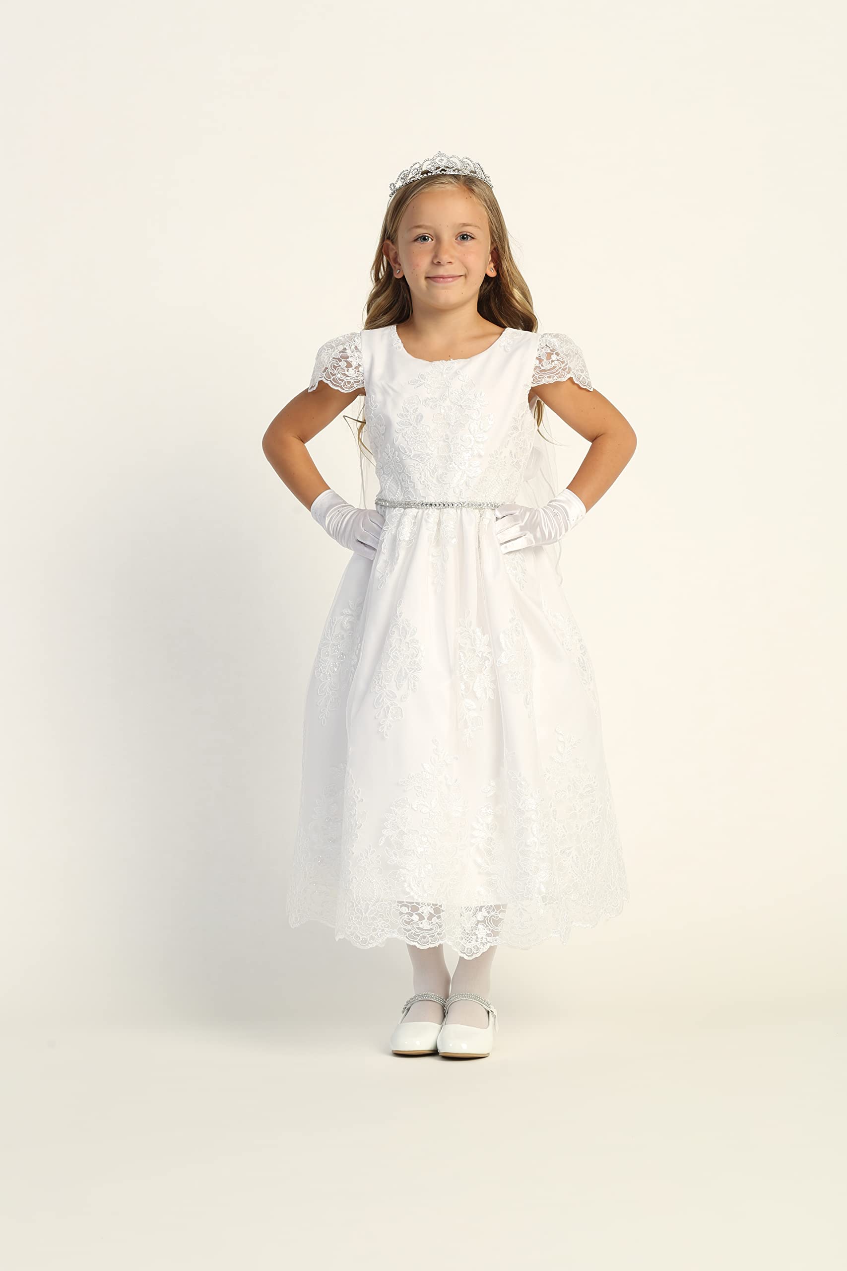 USA Made Plus Size First Communion Dress for Girls - Elegant 1st Holy Communion Gown - Vestido de Primera Comunión para Niñas - Perfect for Church Ceremonies & Special Occasions