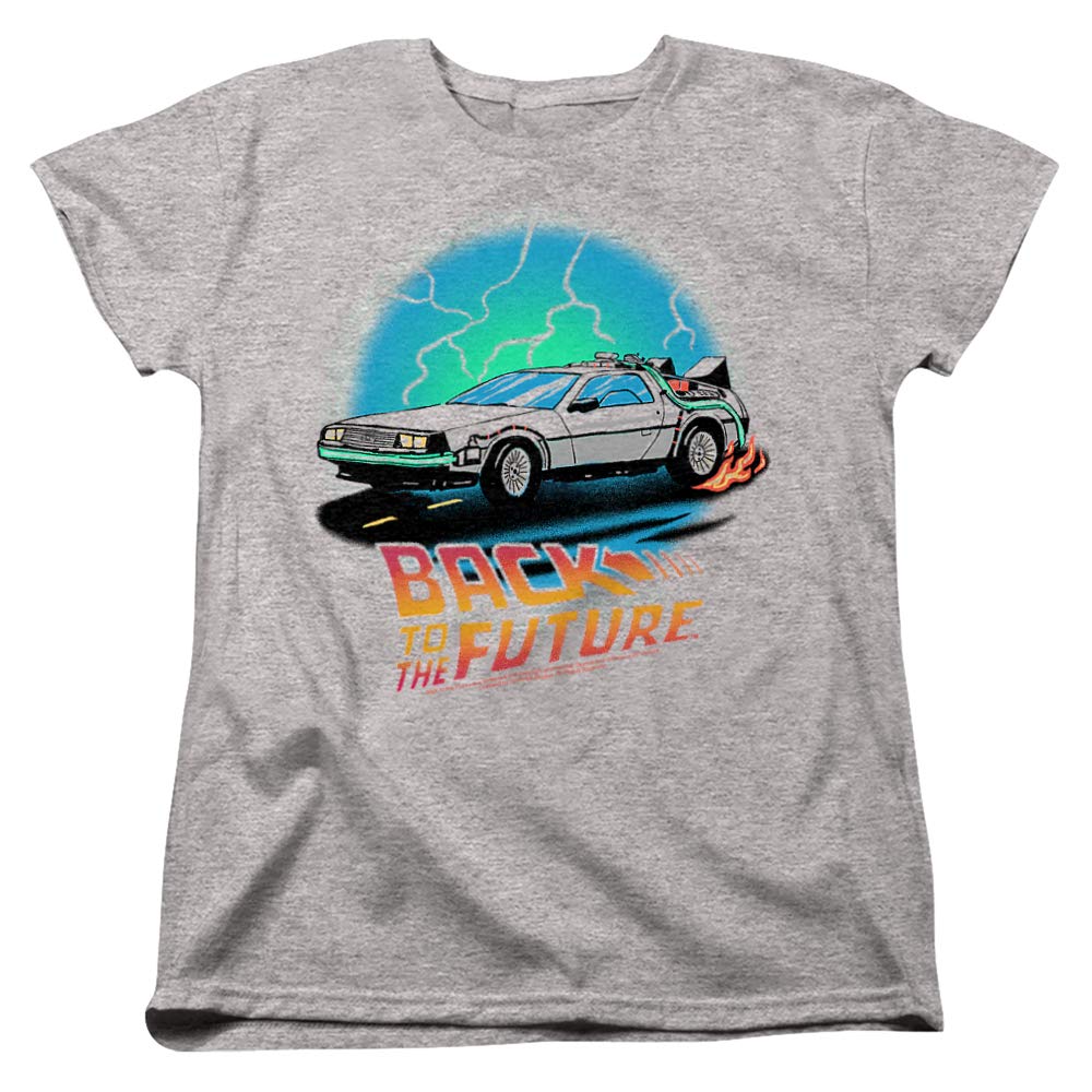 Back to The Future BTTF Airbrush Graphic Women's T-Shirt - Retro Movie Fan Gift, Casual Wear for Women, Perfect for Cosplay & Themed Parties