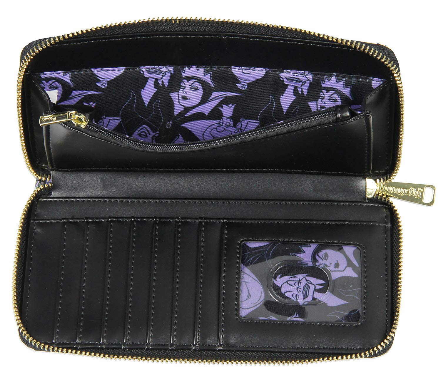 Disney Villains Allover Print Zip Around Wallet - Stylish & Compact Loungefly Wallet for Women - Perfect for Theme Parks, Cosplay & Everyday Use