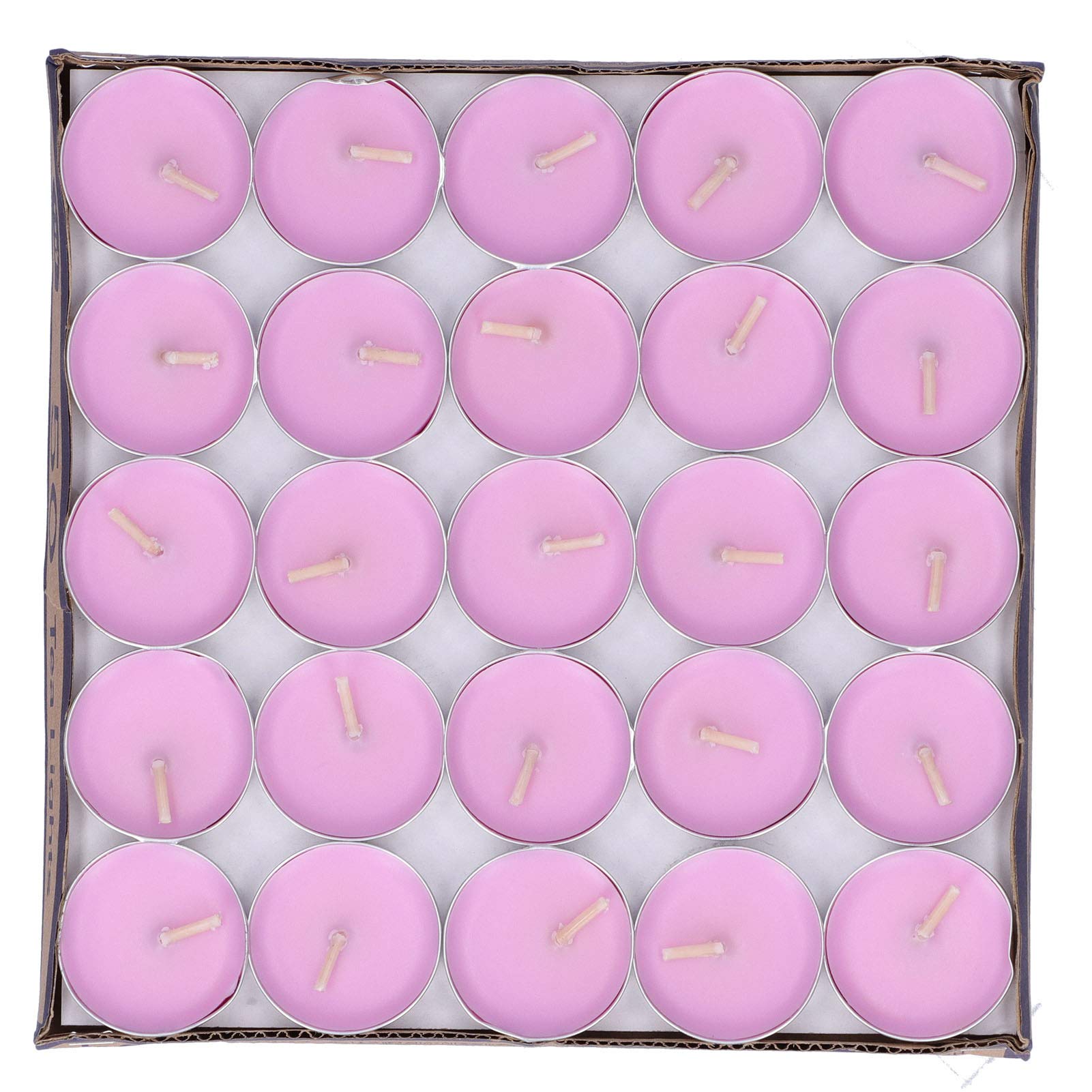 50Pcs Scented Smokeless Round Candles for Wedding, Anniversary & Party Decorations - Pink Aromatherapy Candles for Home, Spa & Relaxation