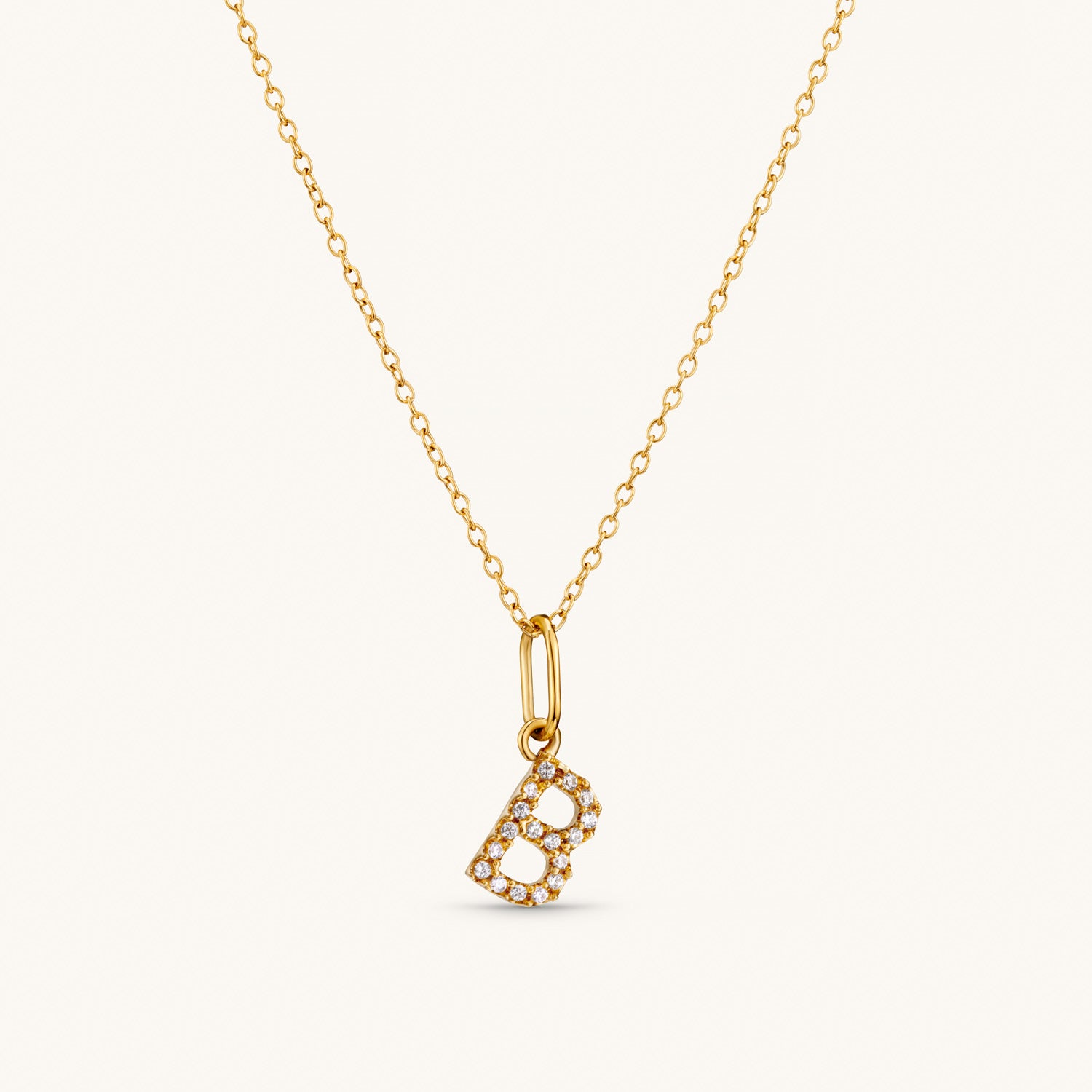 B Crystal Initial Necklace in Gold - Personalized Name Jewelry for Women - Perfect Gift for Birthday, Anniversary & Valentine's Day