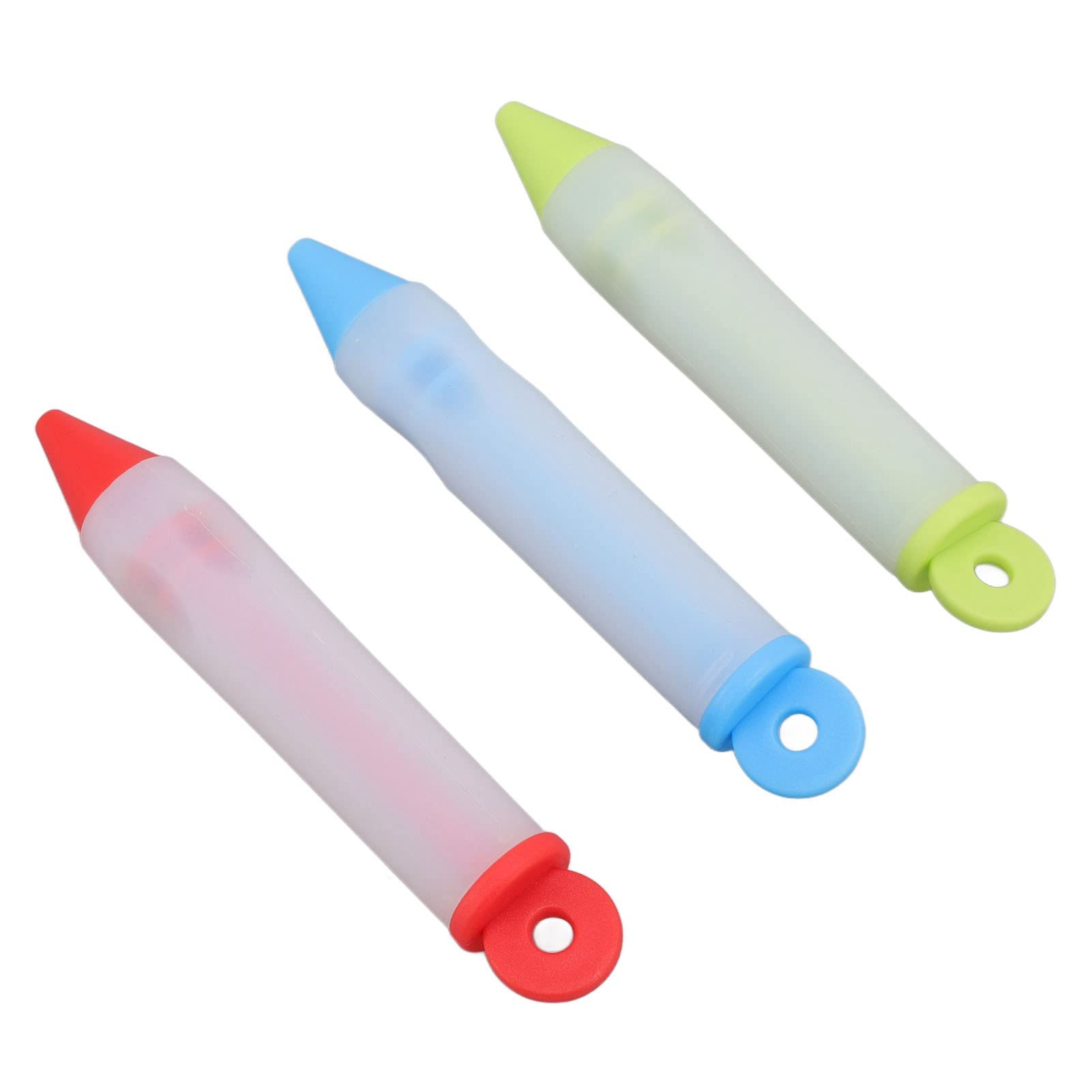 3 Pcs Silicone Cake Decorating Pens - Food Safe Icing Piping Tips Nozzles for Writing on Cakes, Cookies & Fondant - Perfect for DIY Pastry, Birthday Cakes & Wedding Cake Decoration