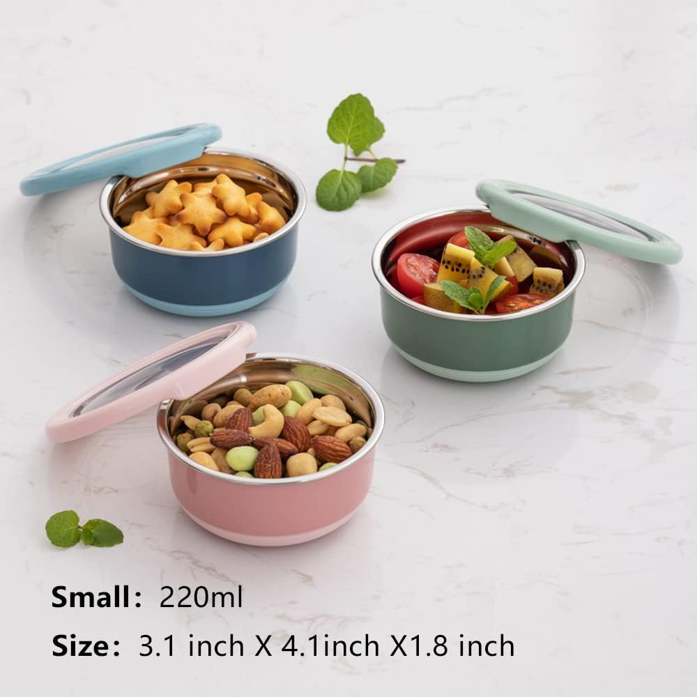 Lille Home 7.5oz Stainless Steel Condiment Cups - Leakproof BPA-Free Set of 3 for Dressing, Dips & Food Storage