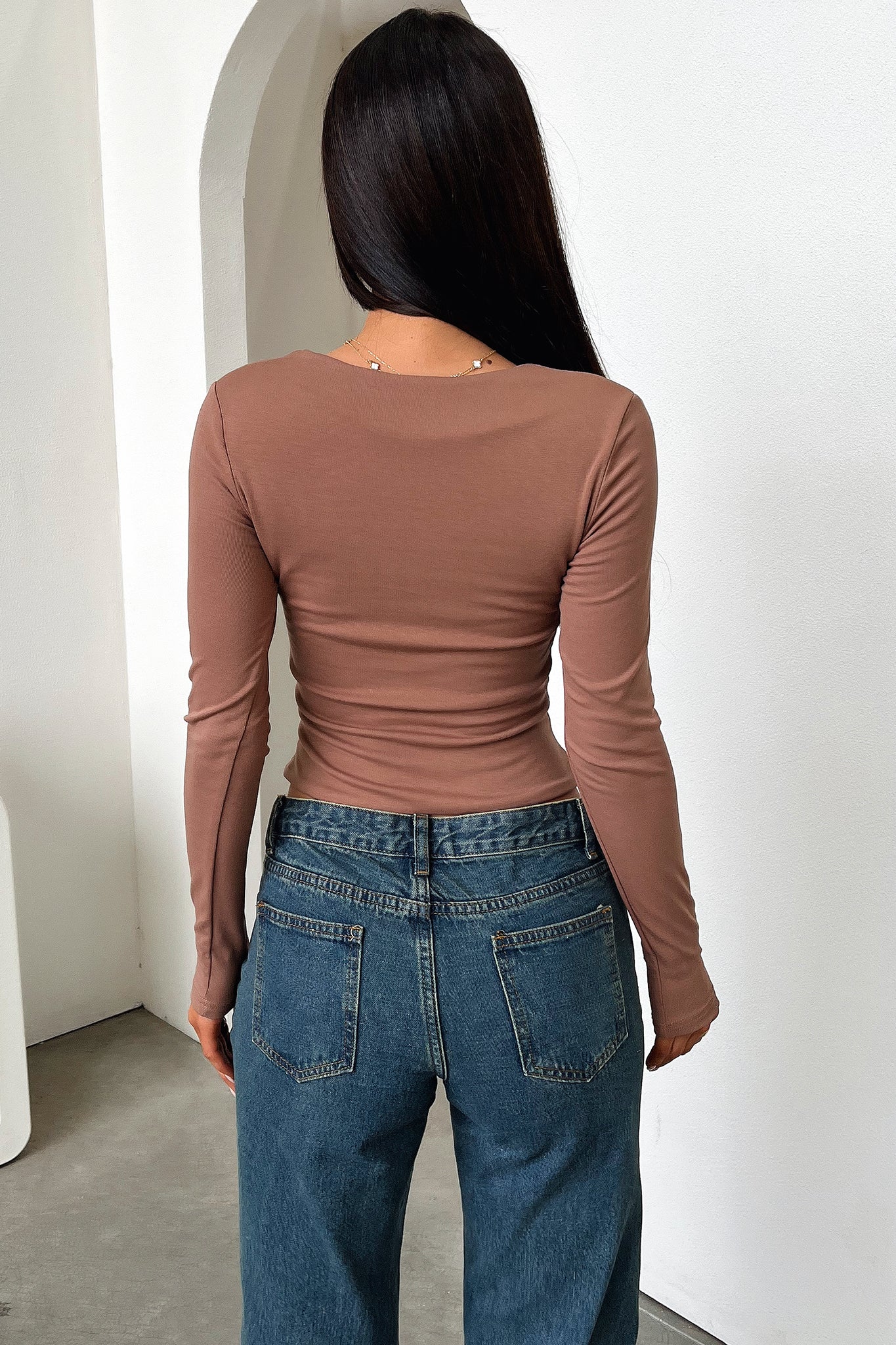 Andre Women's Long Sleeve Casual Top - Soft Brown Shirt for Fall & Winter | Perfect for Office, Date Night & Everyday Wear