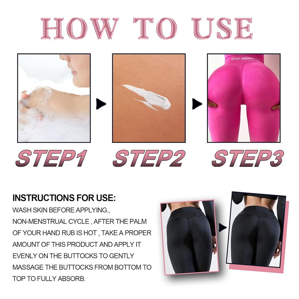 Bewtymax Rich Moisturizing & Firming Buttock Cream - 4Pcs for Lifting, Enlarging & Massage - Natural Skin Tightening Solution for Glute Enhancement - Perfect for Body Shaping & Post-Workout Recovery