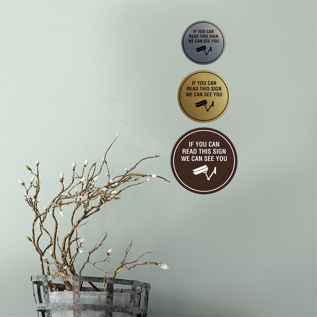 Circle If You Can Read This Sign We Can See You - CCTV Security Camera Warning Sign (Blue, Small) - Perfect for Offices, Warehouses & Restricted Areas