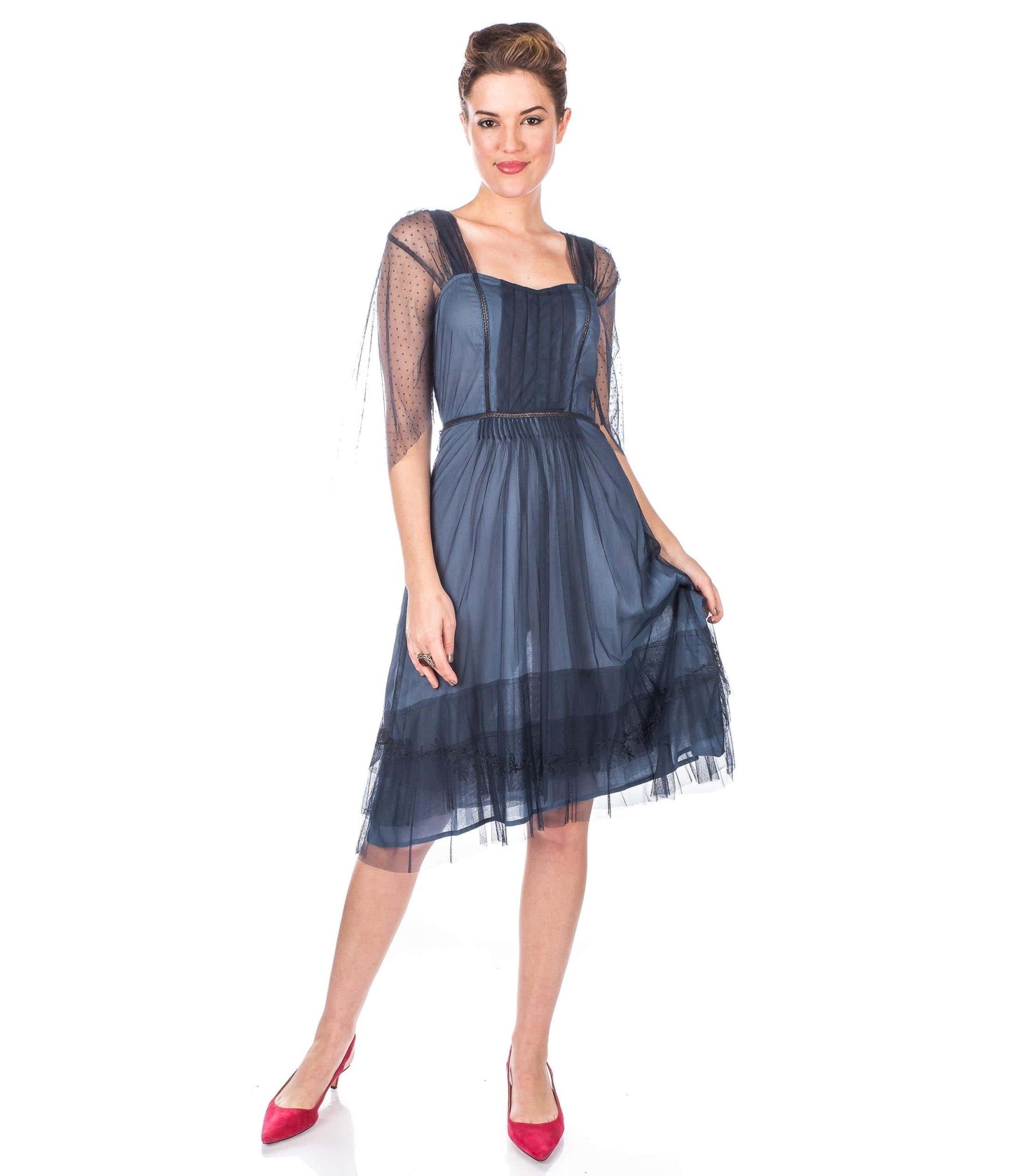 Nataya 1920s Indigo Vintage Flapper Dress - Roaring 20s Gatsby Party Costume, Halloween Outfit & Jazz Age Evening Gown for Women