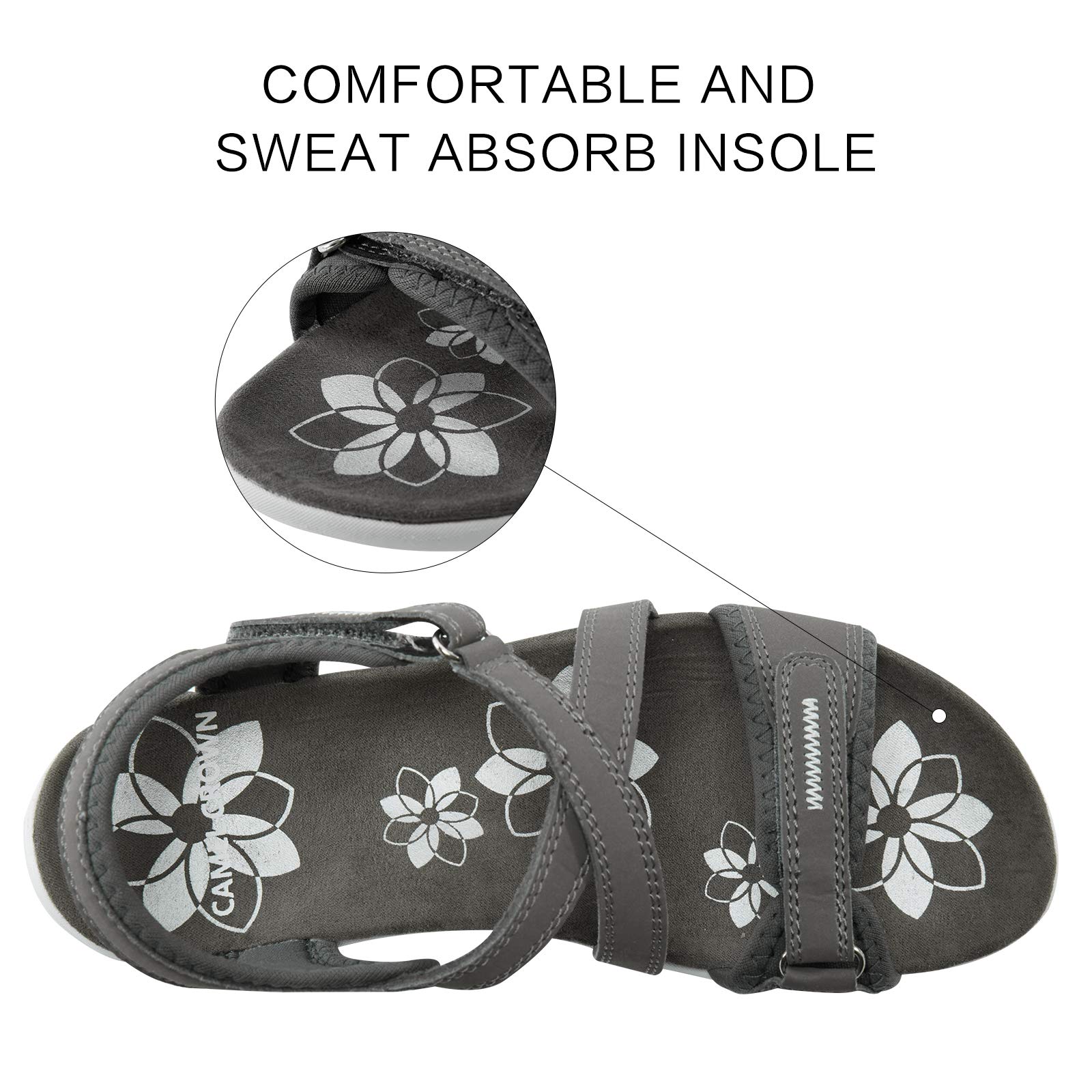 CAMEL CROWN Women's Hiking Sandals - Anti-Slip, Lightweight for Outdoor & Beach