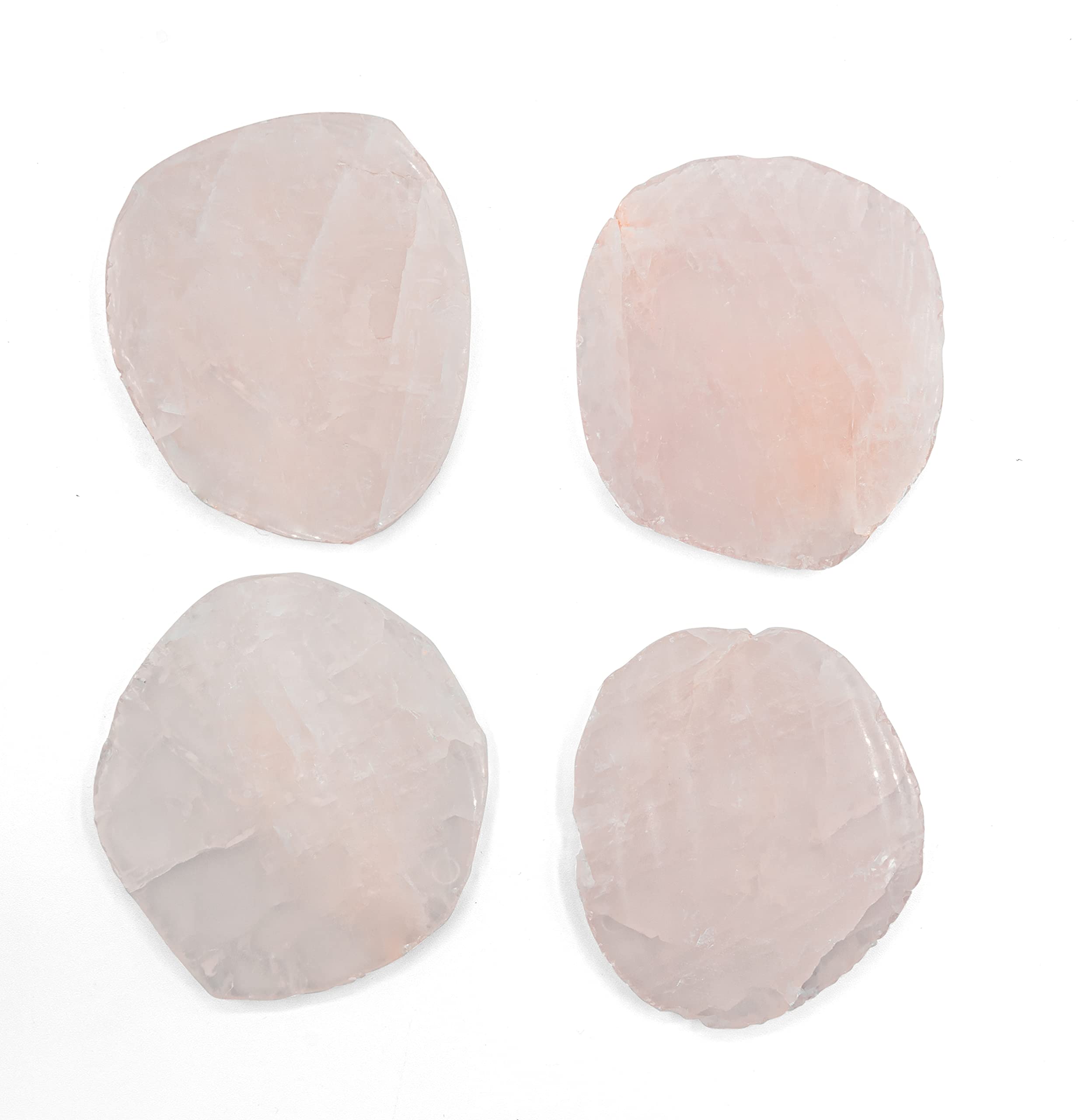 Luxury Quartz Rose Coasters Set of 4 - Non-Slip Stone Coasters for Drinks - Elegant Circular Home Decor & Gift for Housewarming, Wedding, Anniversary - Perfect for Coffee Tables, Dining Tables, and Office Desks